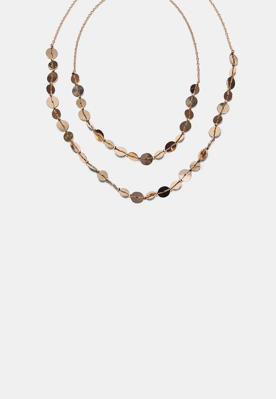 set 2 collares cordon mini monedas