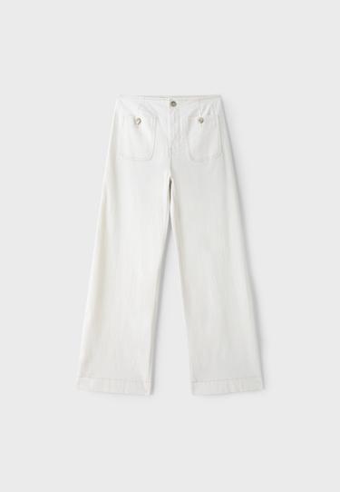 D77 Minimalist trousers with pockets — Vanilla 7