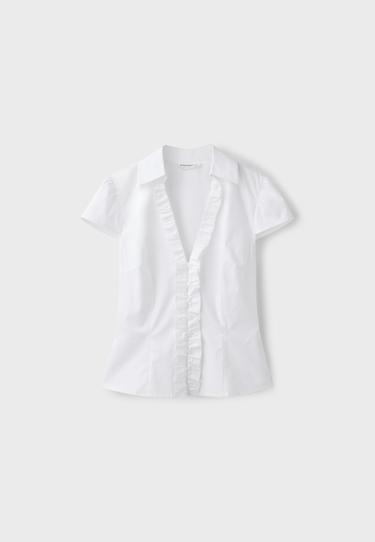 Fitted ruffled shirt — White 7