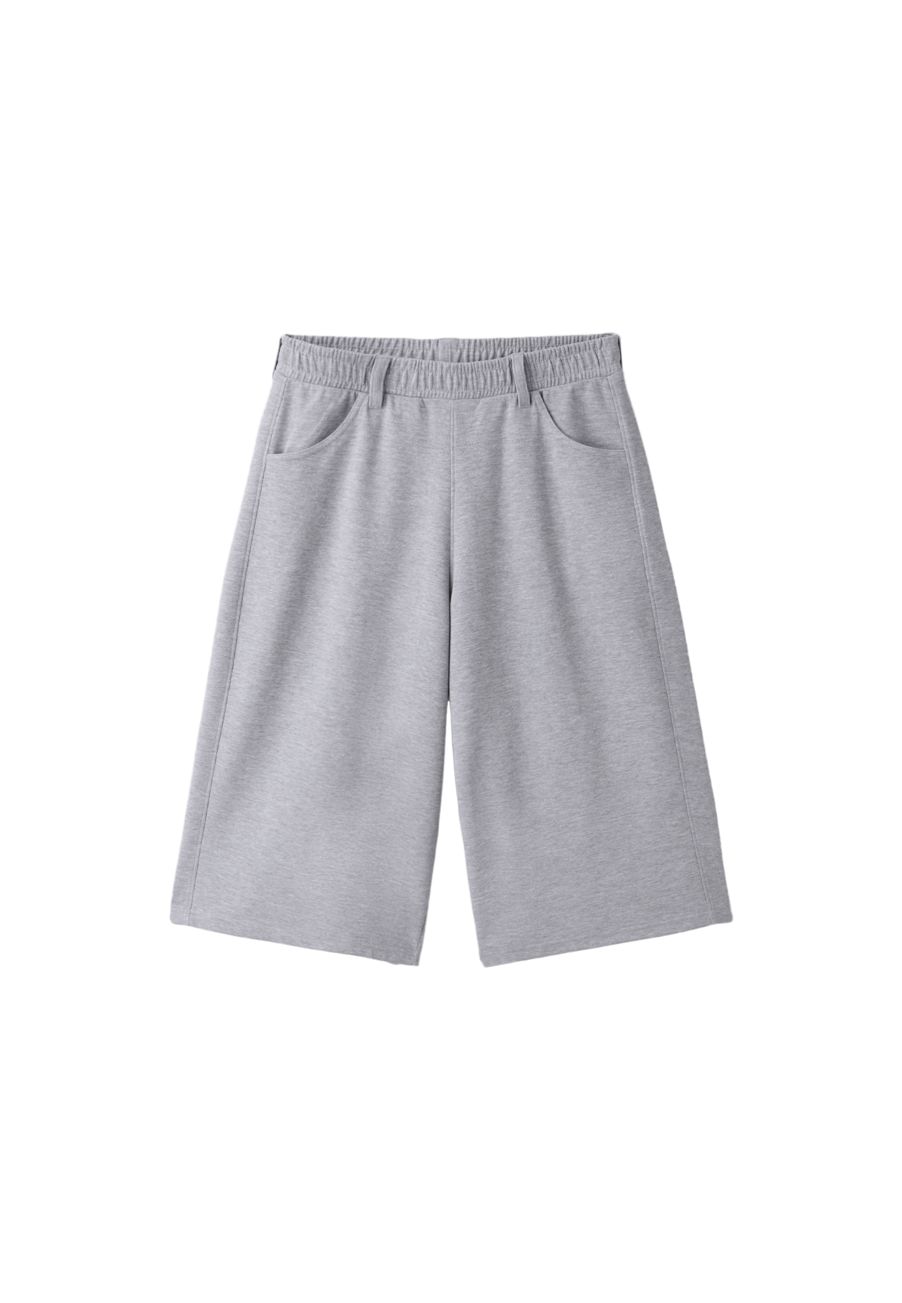 Fleece Bermuda shorts — Grey melange