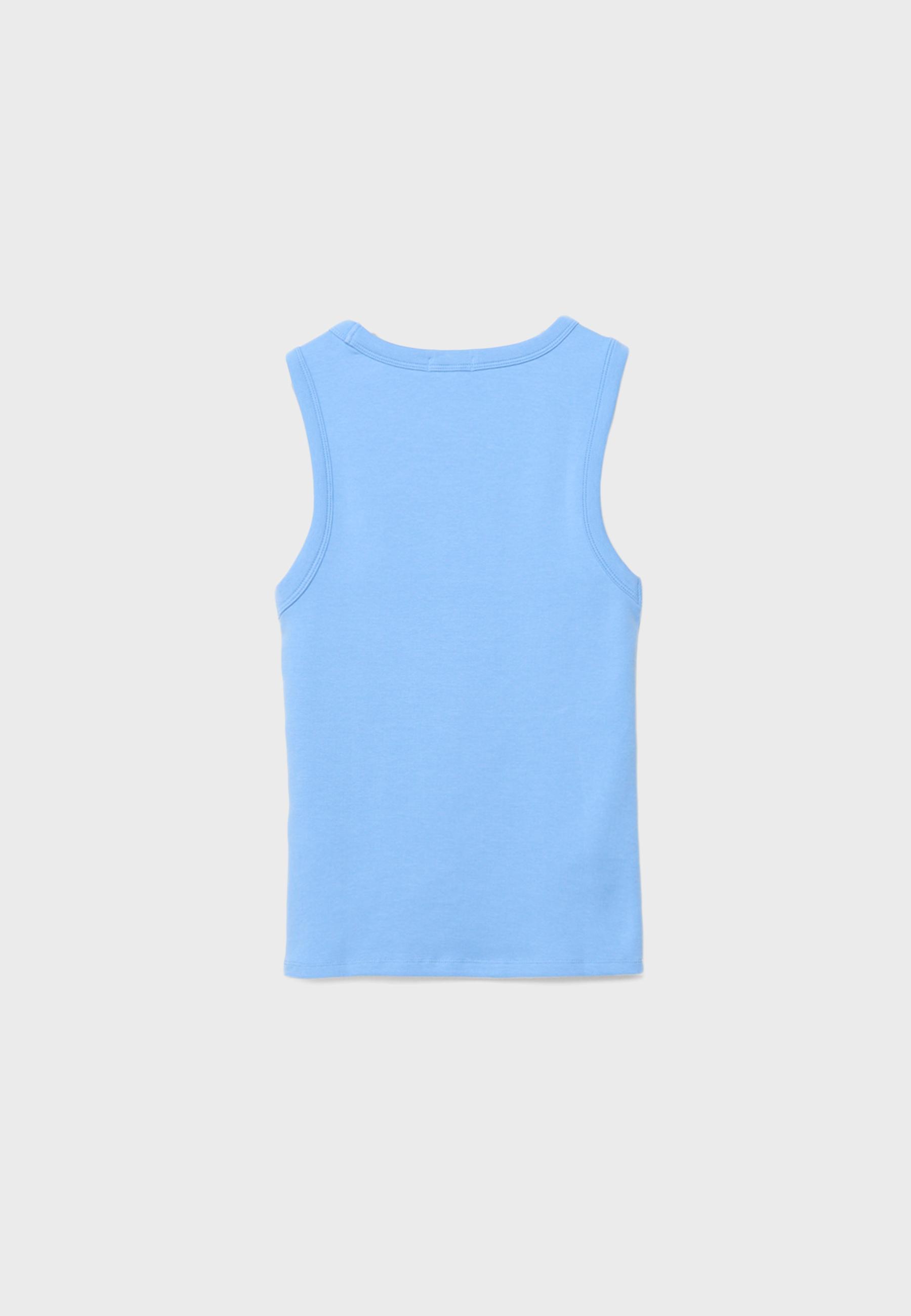 B04 Basic fitted sleeveless top — Royal blue