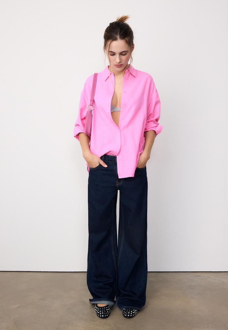 keten etkili dokumlu gomlek