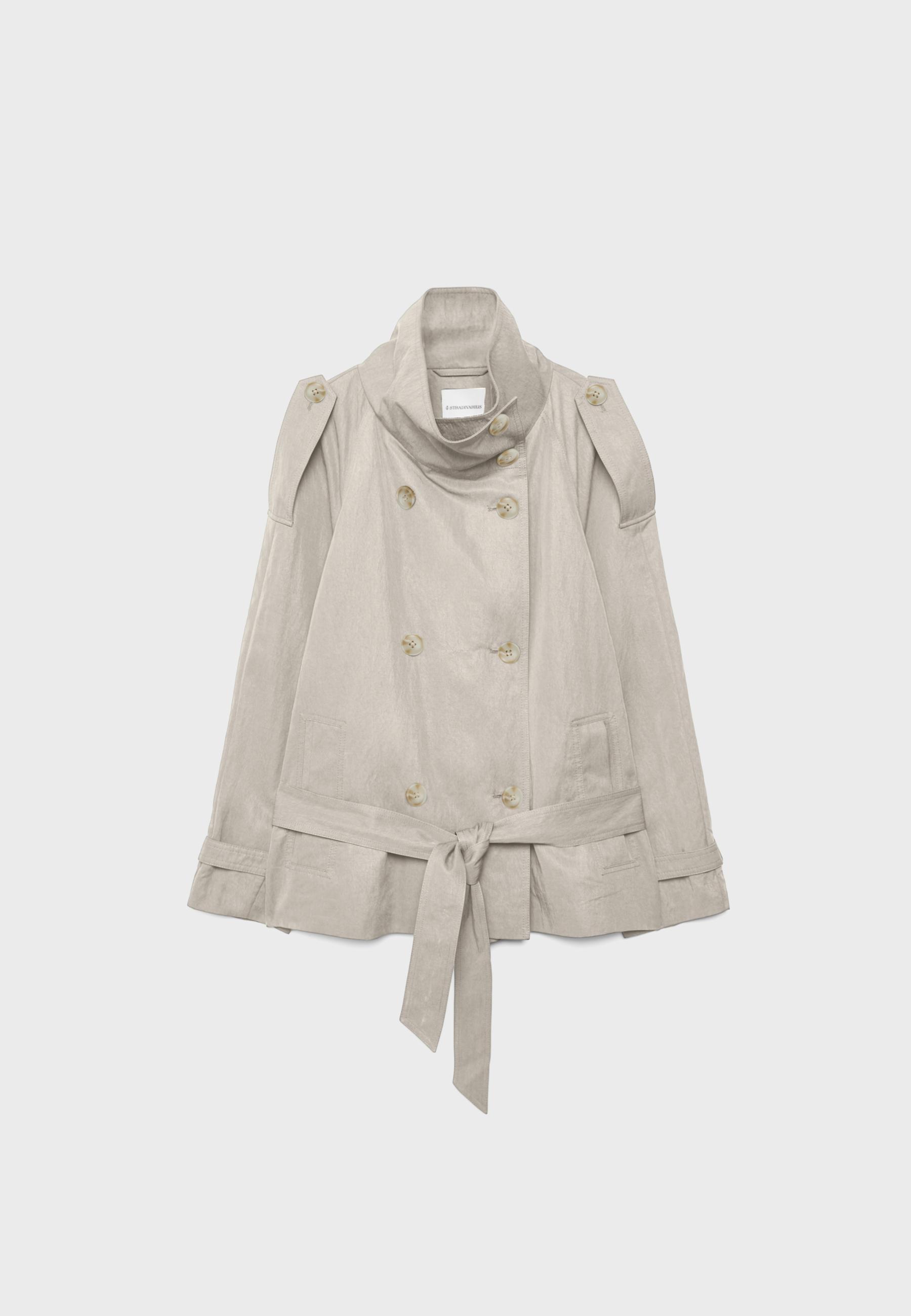 High neck trench — Beige