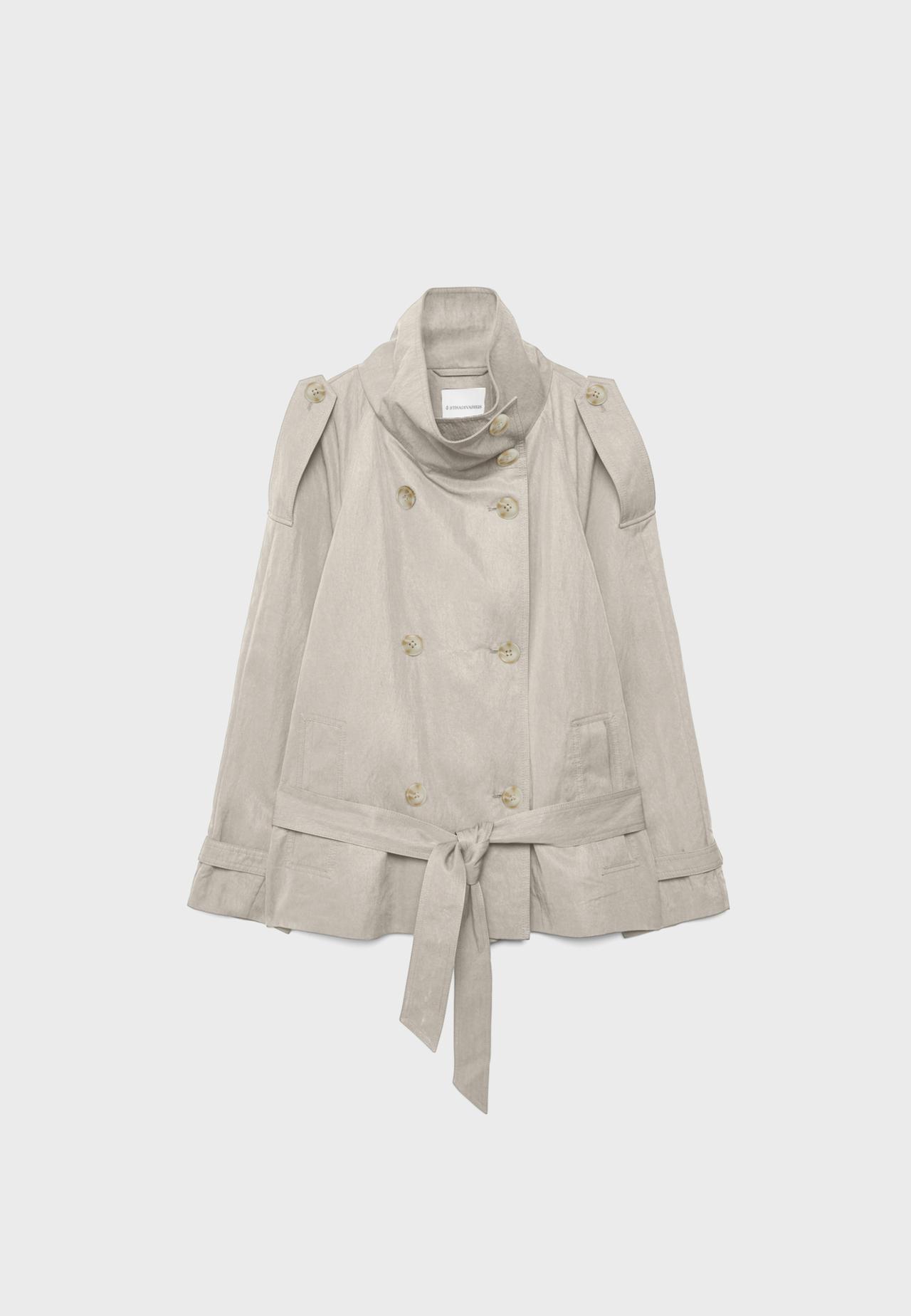 High neck trench coat — Beige