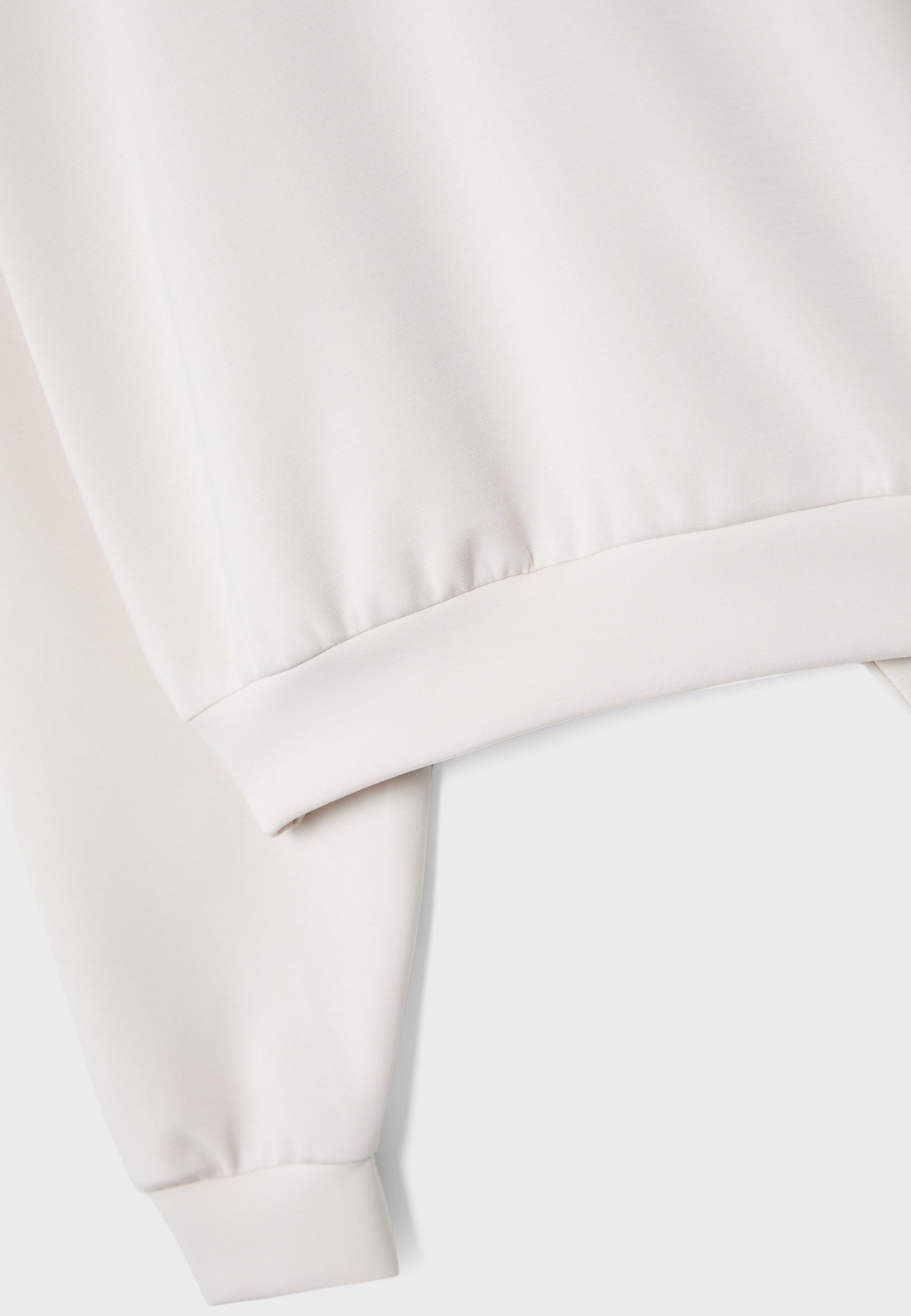 Soft-touch batwing sleeve sweatshirt — Stone