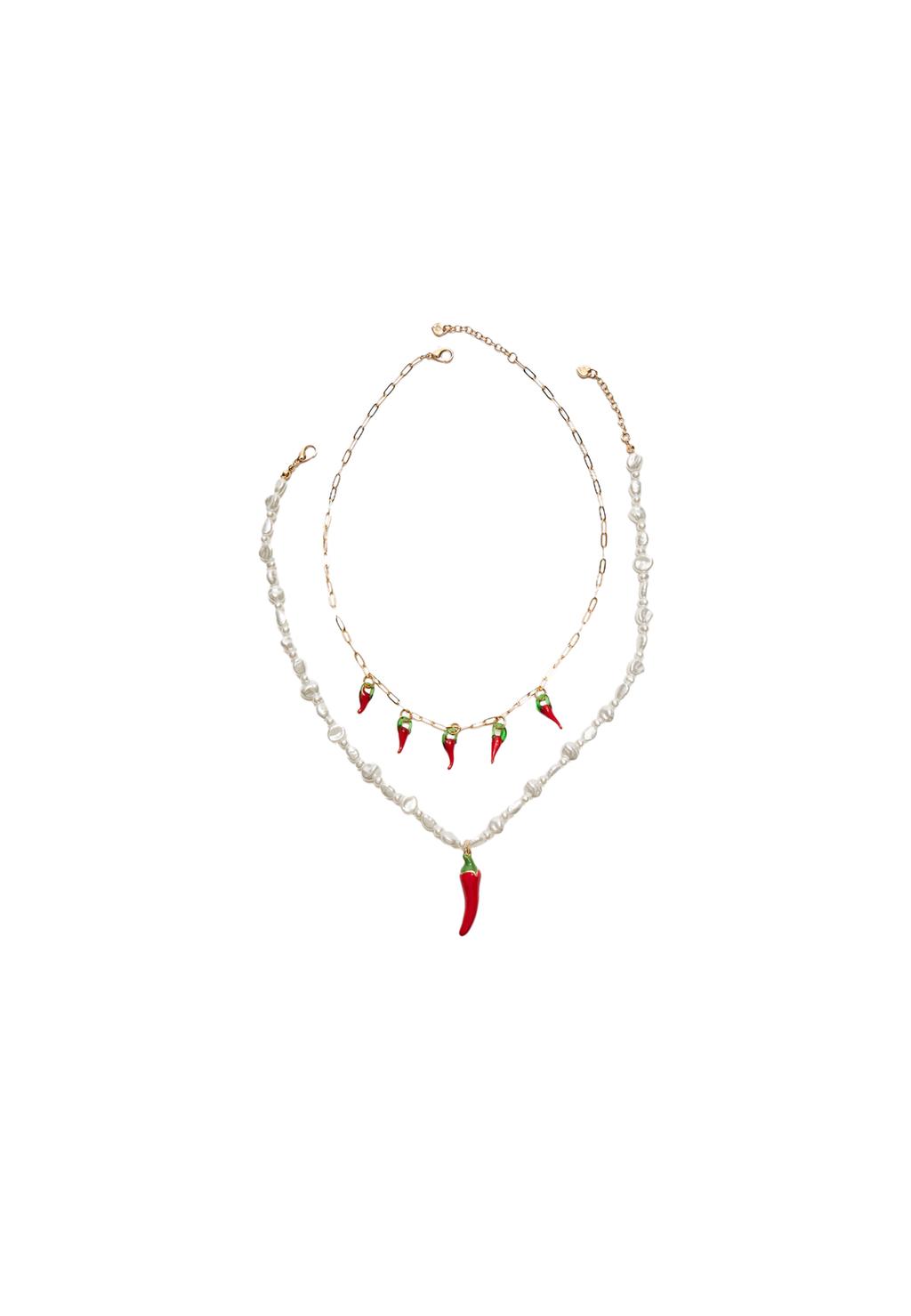 Lot de 2 colliers breloques piments