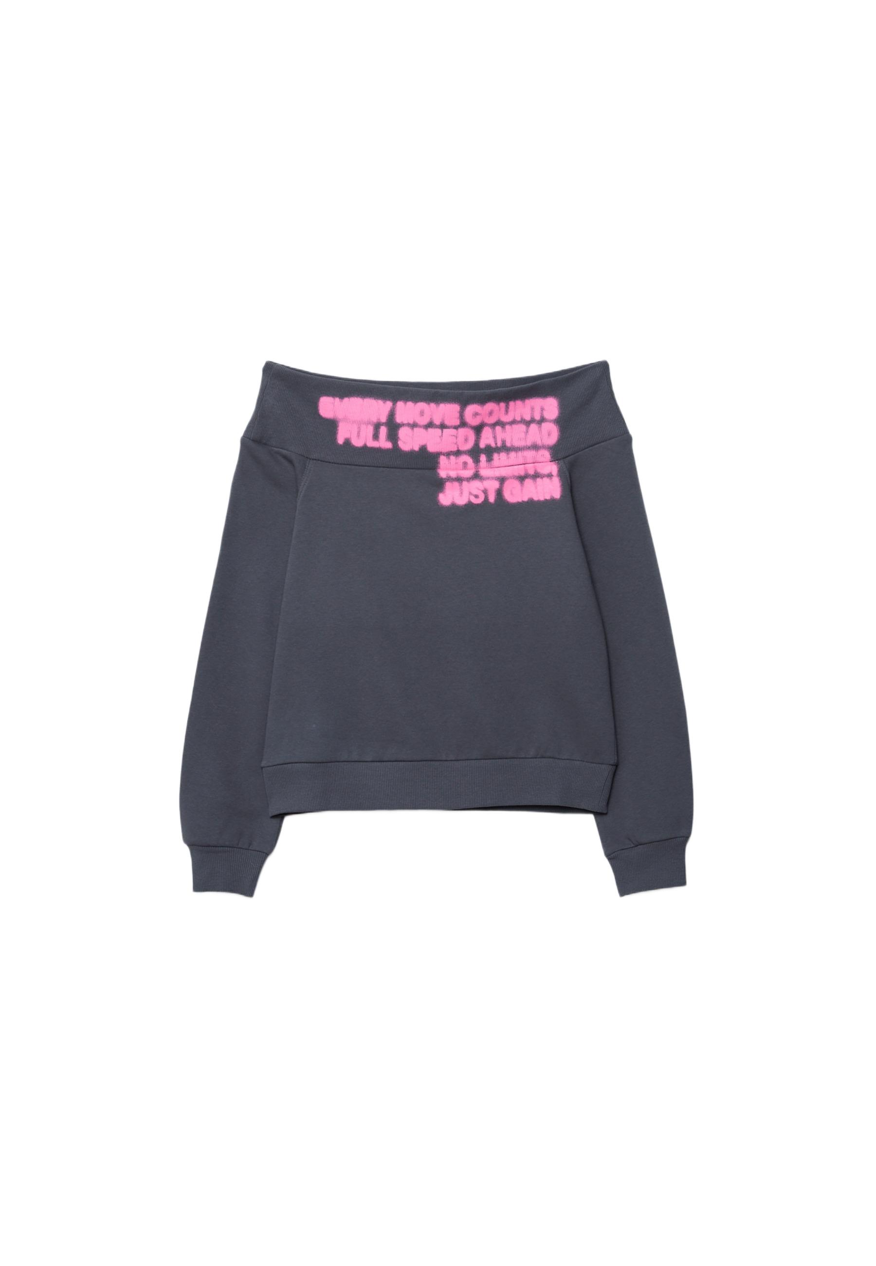 Oversize boat neck sweatshirt — Dark grey