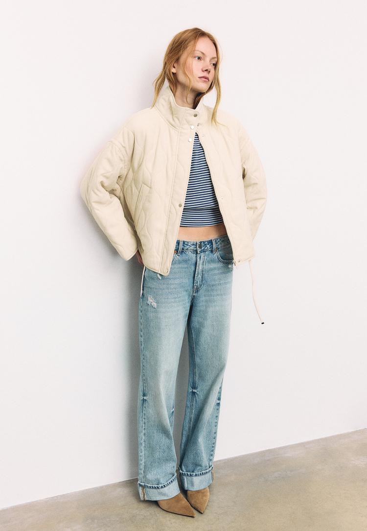 Stradivarius Puffer jacket  Ecru XS (STRADIVARIUS)