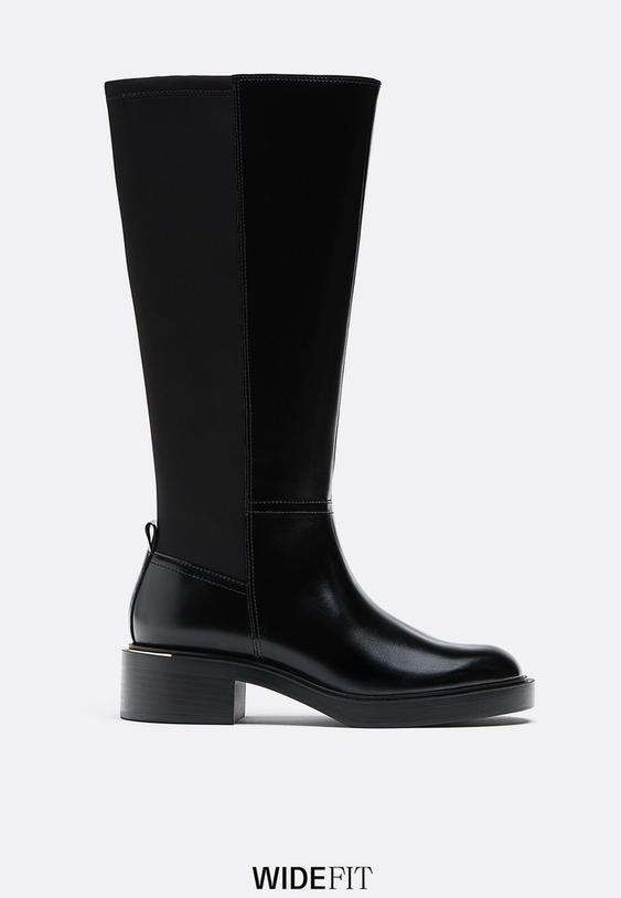 Stradivarius Cizme Plate De Călărie Negru 40