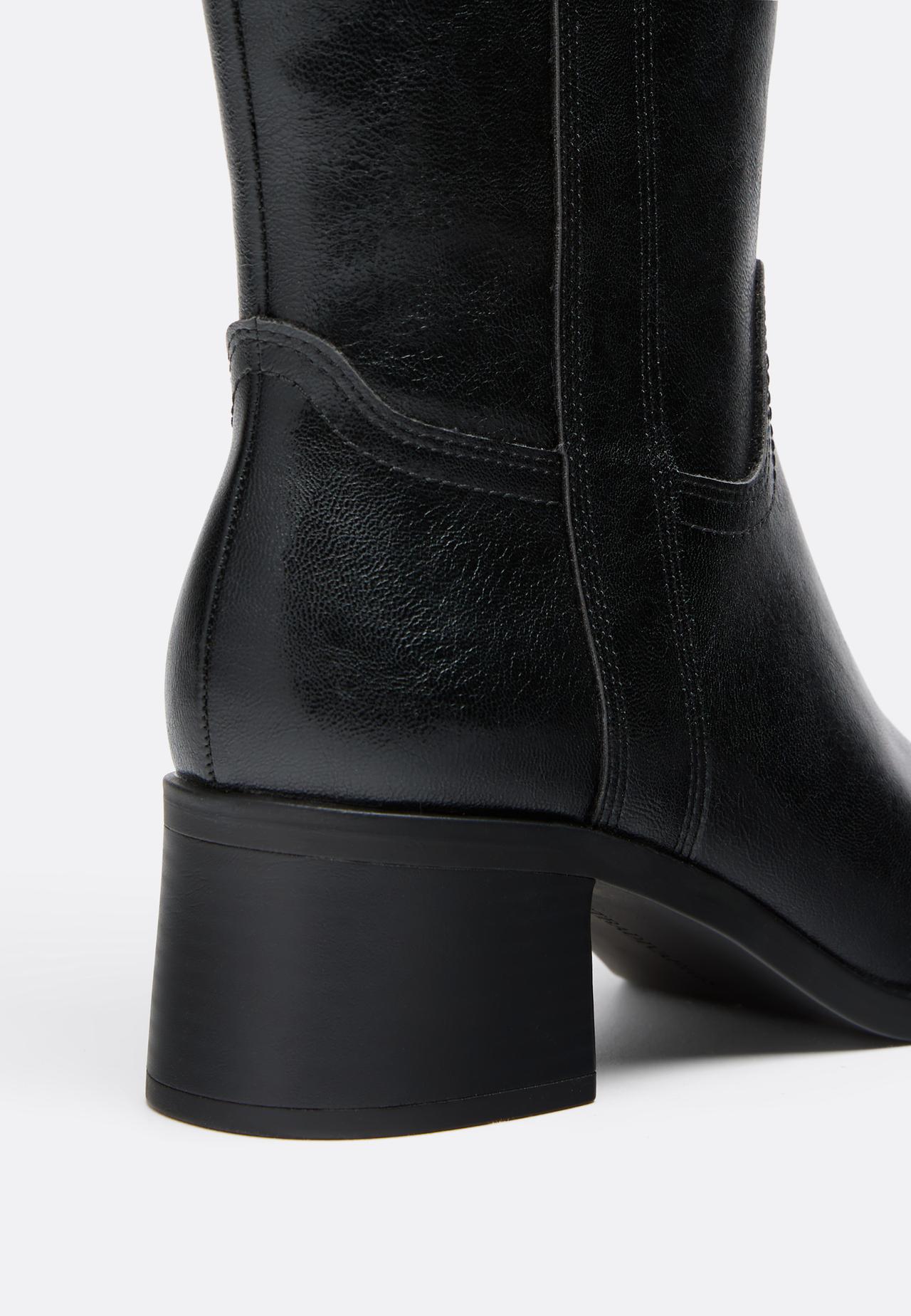 Equestrian heel boots — BLACK 