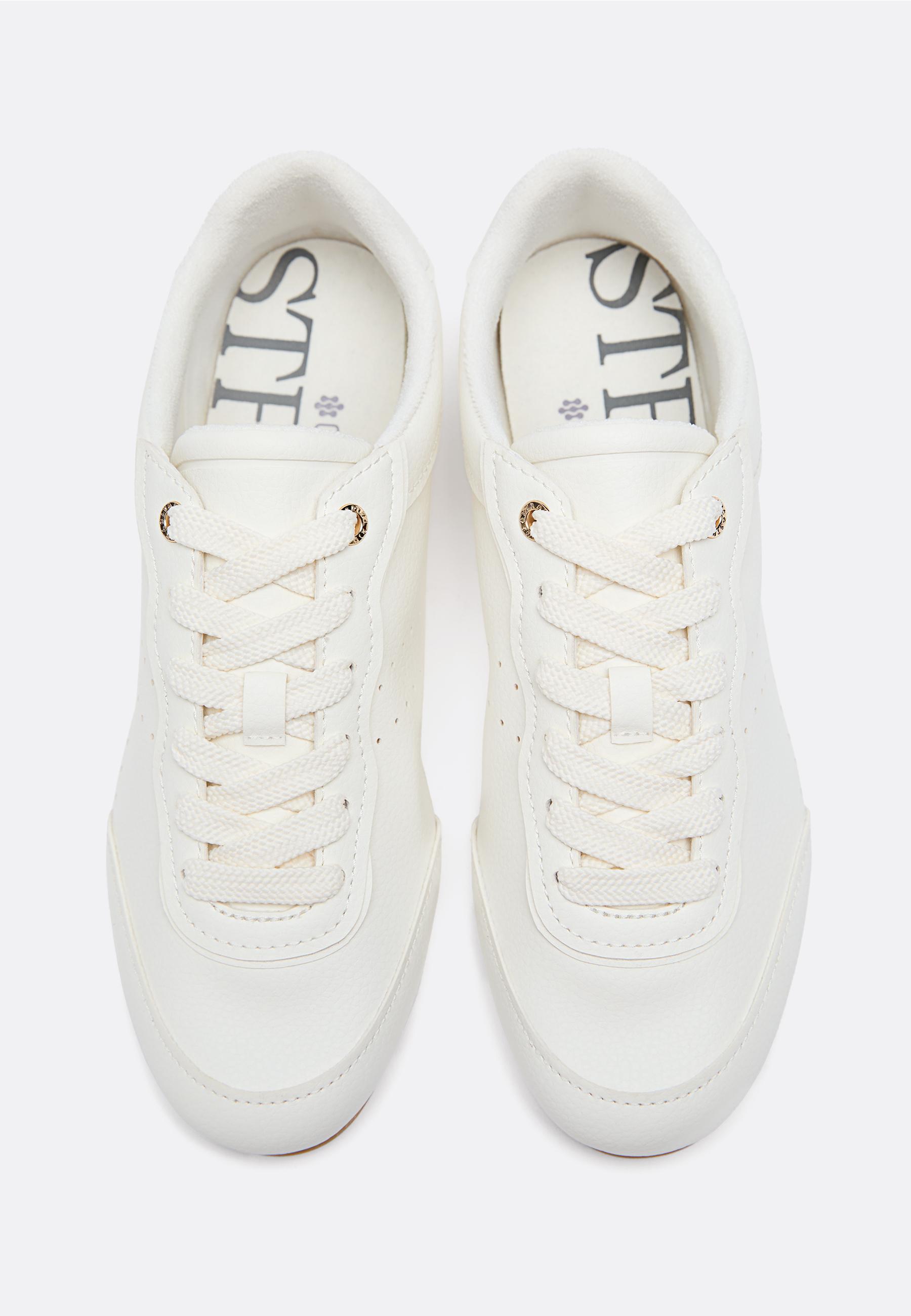 Soft flat-sole trainers — WHITE