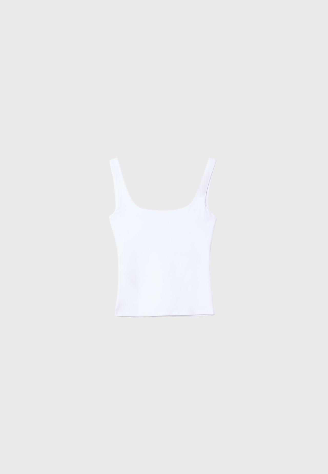 Wide strap vest top — White
