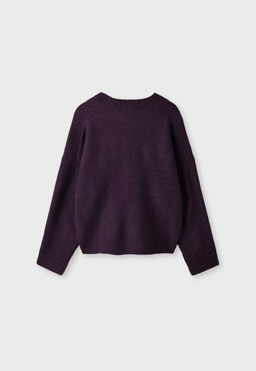 Soft-touch basic knit jumper — AUBERGINE 8