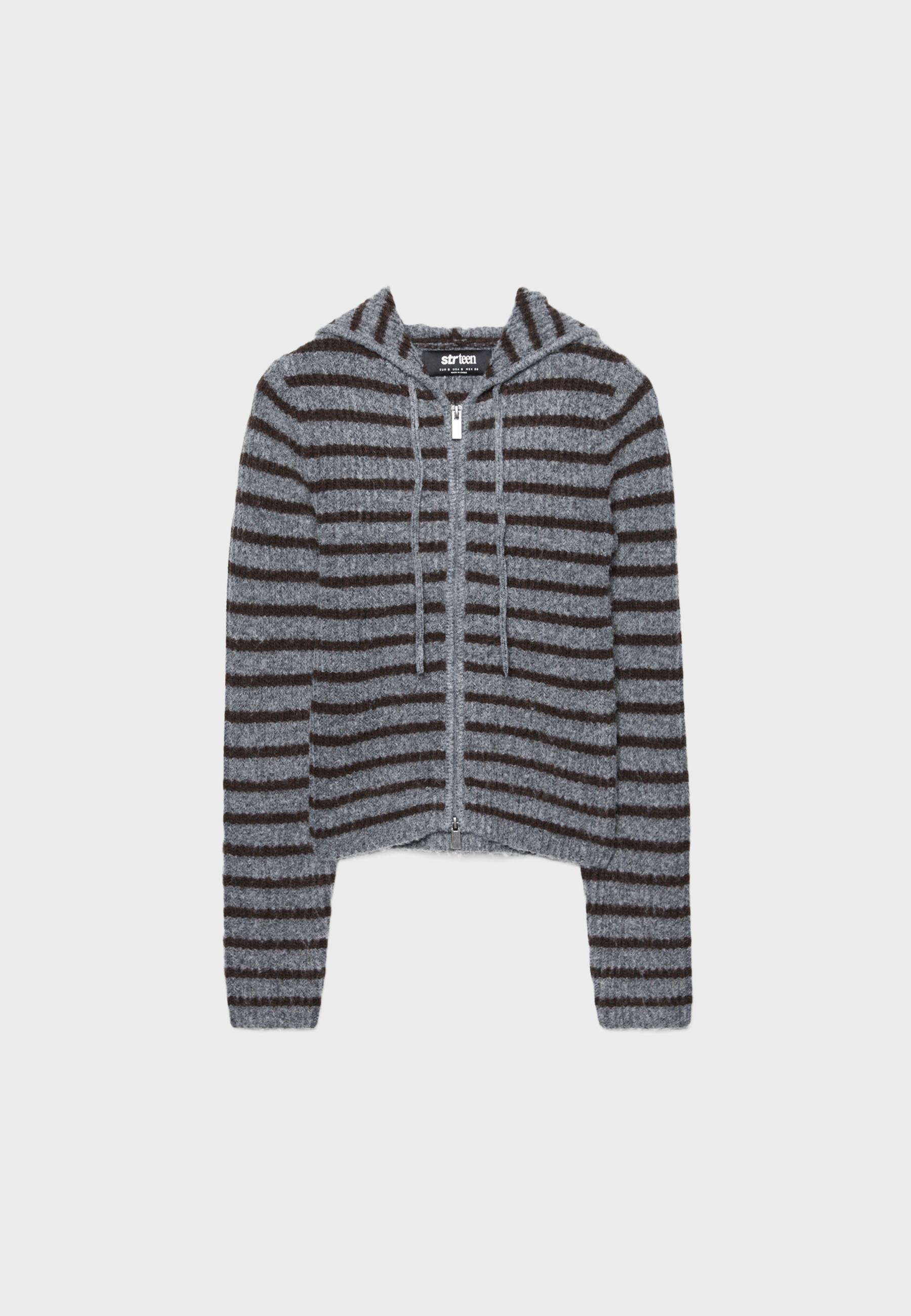 Knitted zip-up jacket — Dark grey