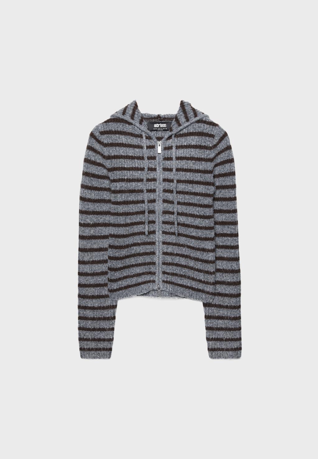 Knitted zip-up jacket