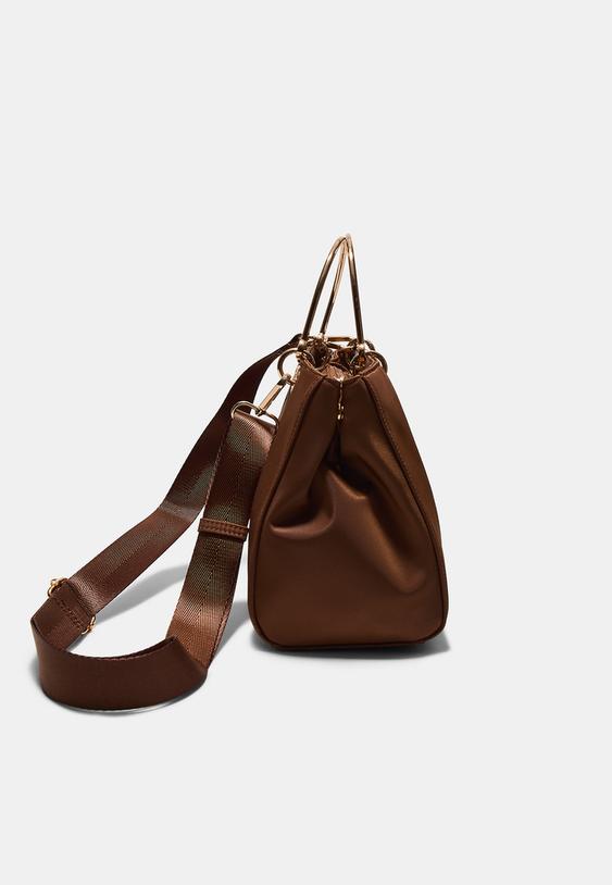 borsa tote con manico metallico