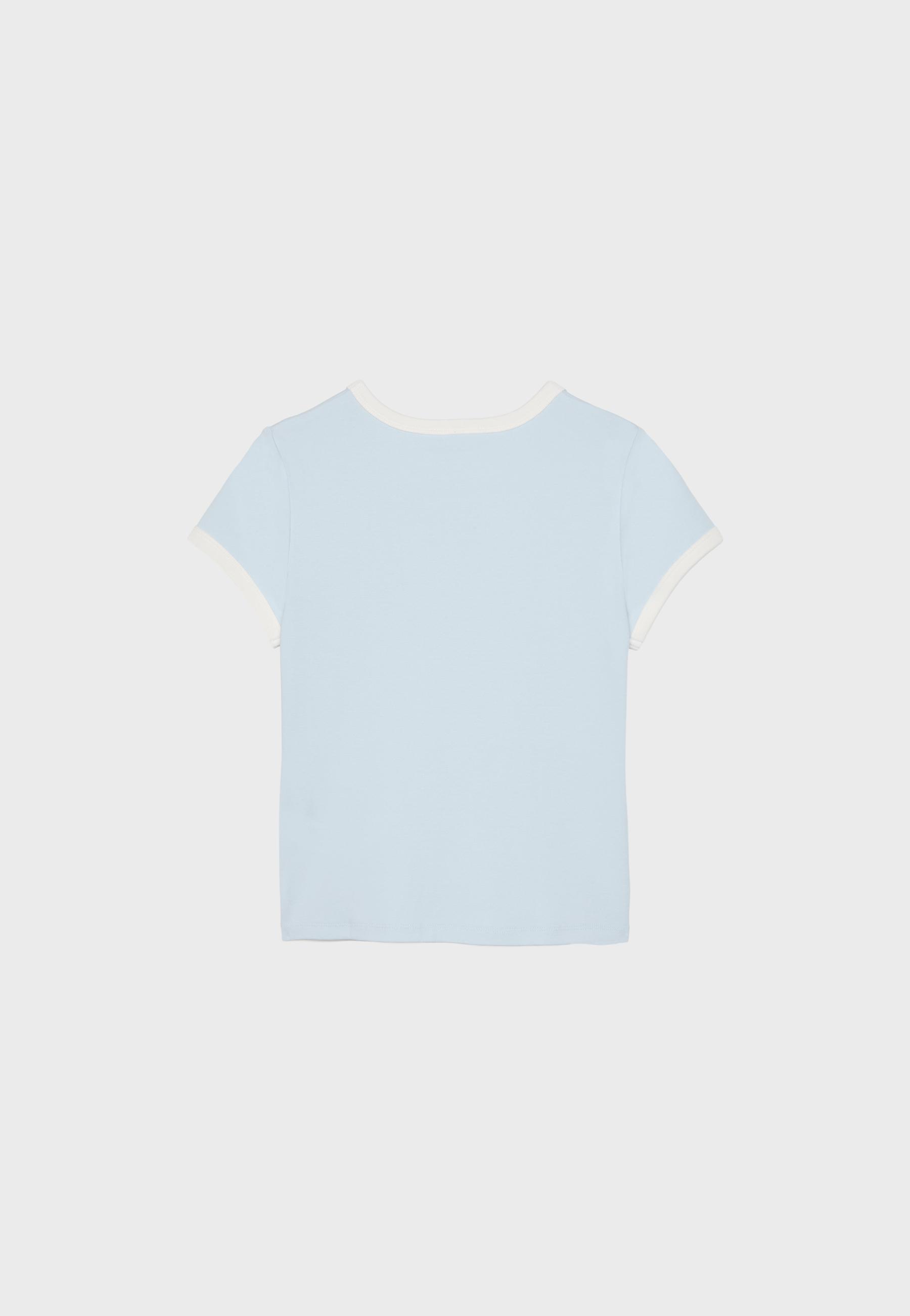 Printed short sleeve T-shirt — Sky blue