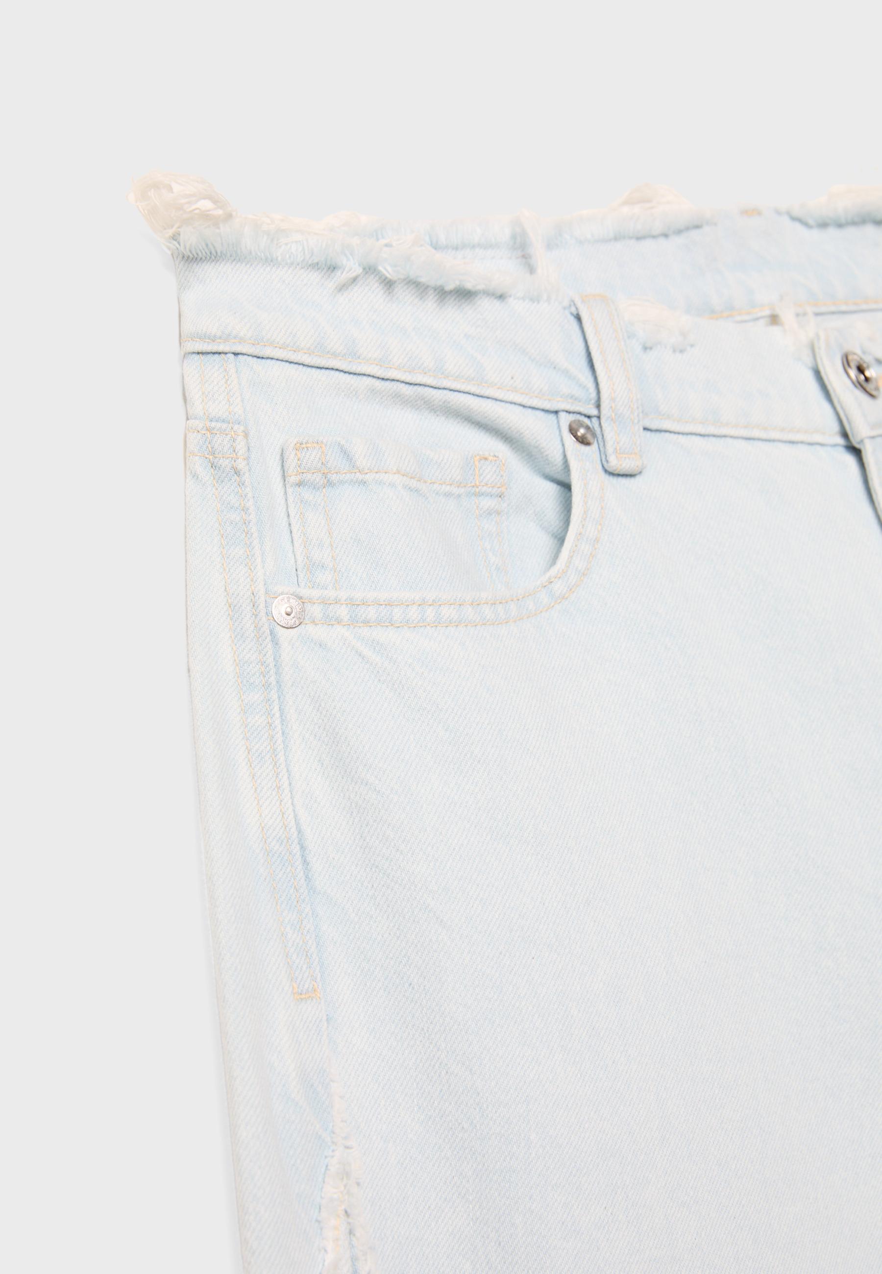Low-waist wide-leg rework jeans — MEDIUM LIGHT BLUE DENIM