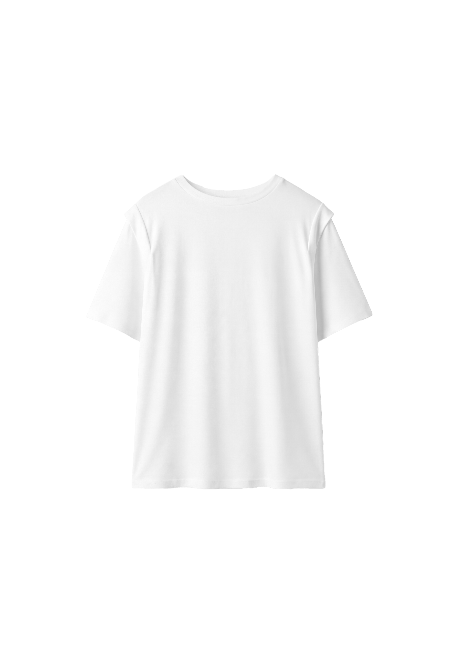 Padded shoulder T-shirt — Ecru