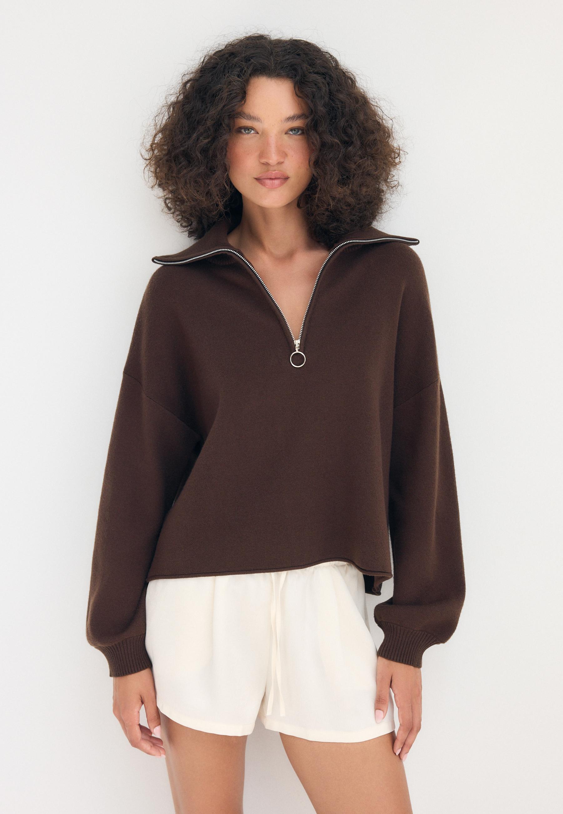 Knit jumper with zip - Women's fashion | Stradivarius United States