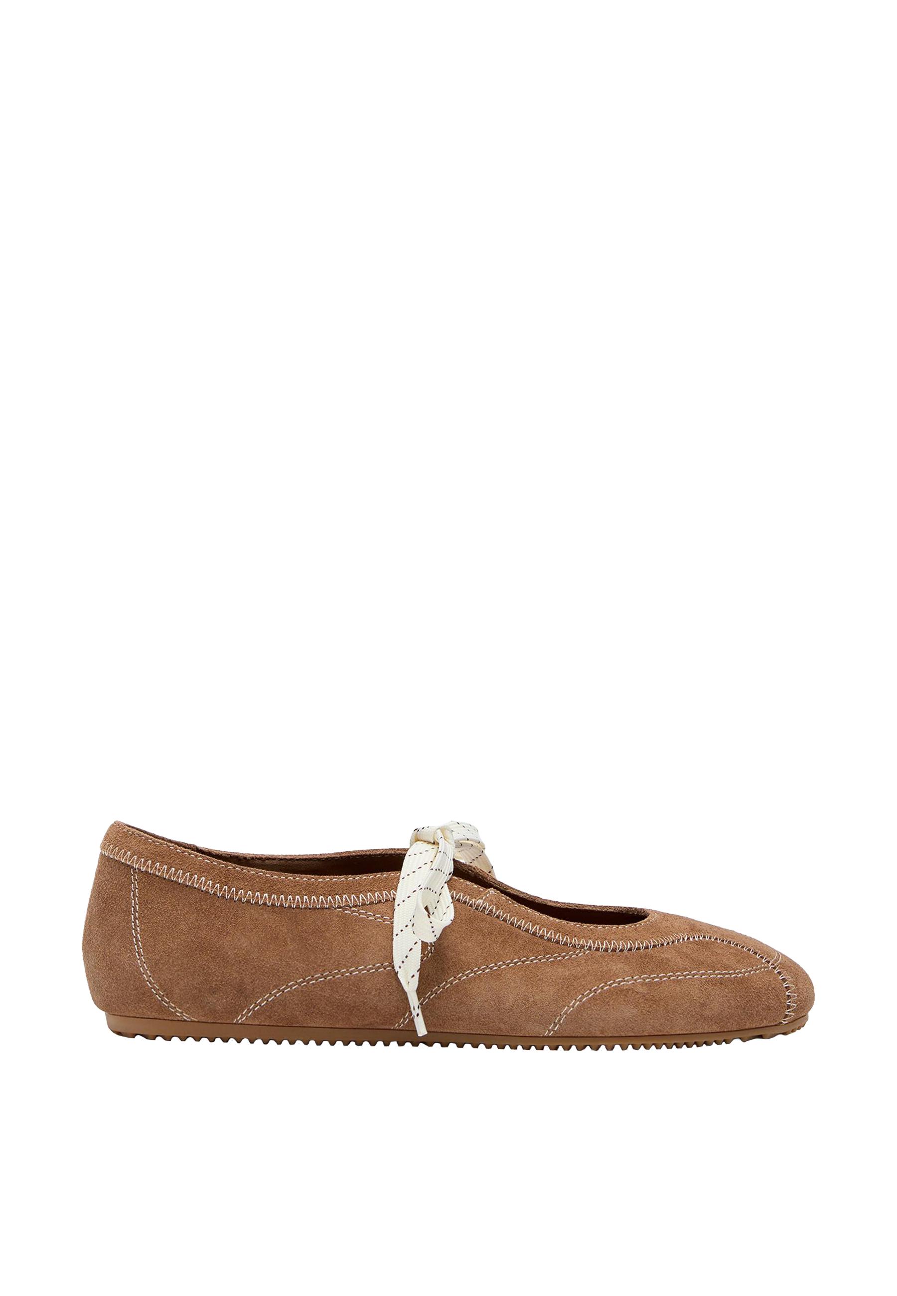 Leather bow sneakers — BEIGE