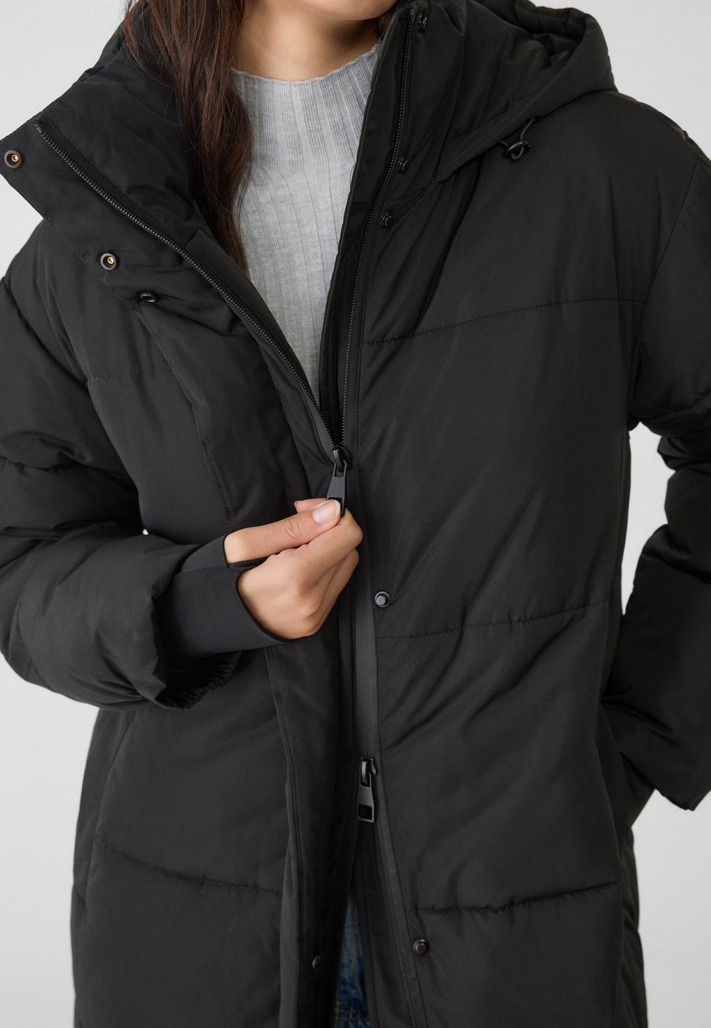 Manteau matelassé extra long à capuche