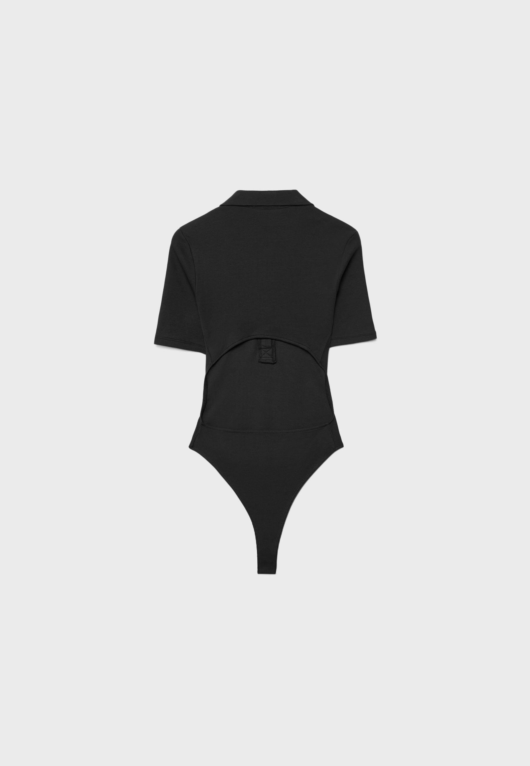 Polo bodysuit — Black