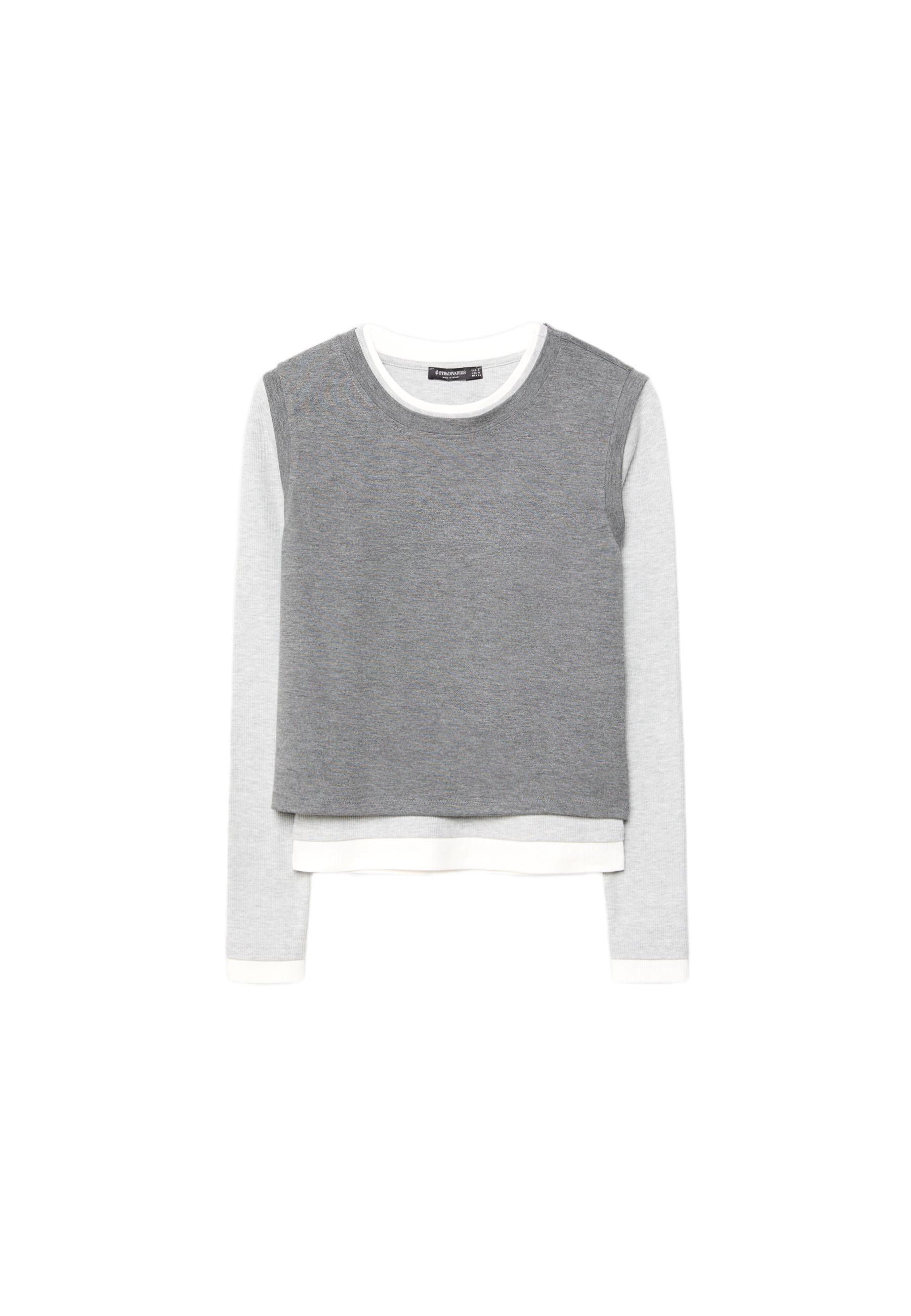 Triple garment long sleeve T-shirt — Dark grey