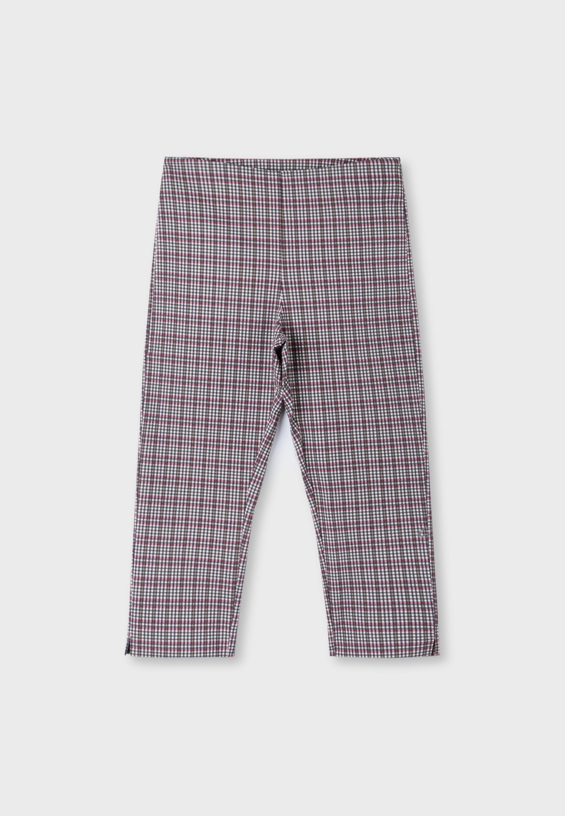 Check print capris — Ecru