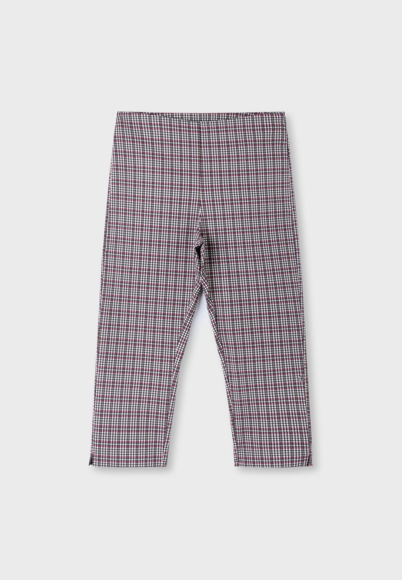 Check print capris — Ecru