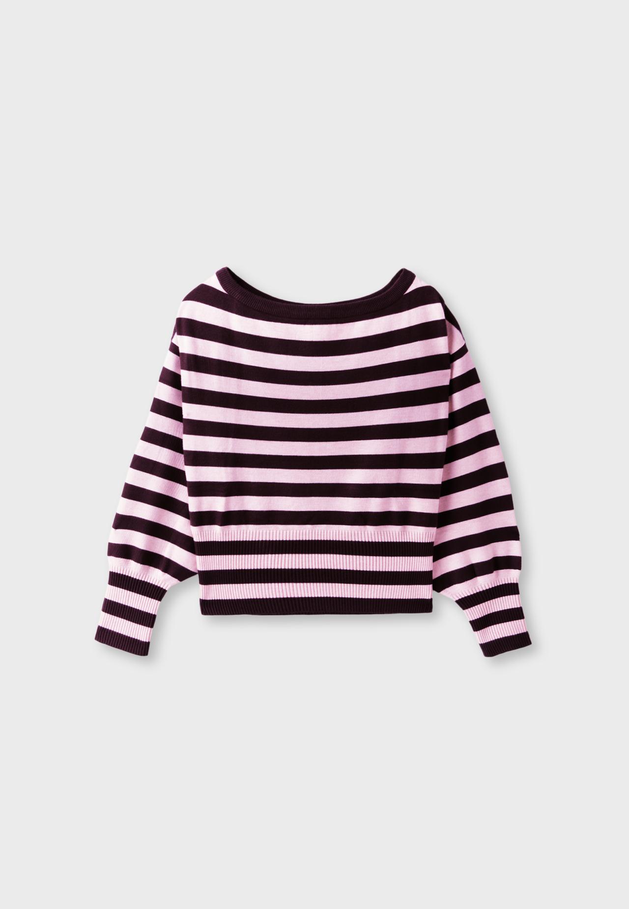 Asymmetric ribbed hem knit jumper — AUBERGINE