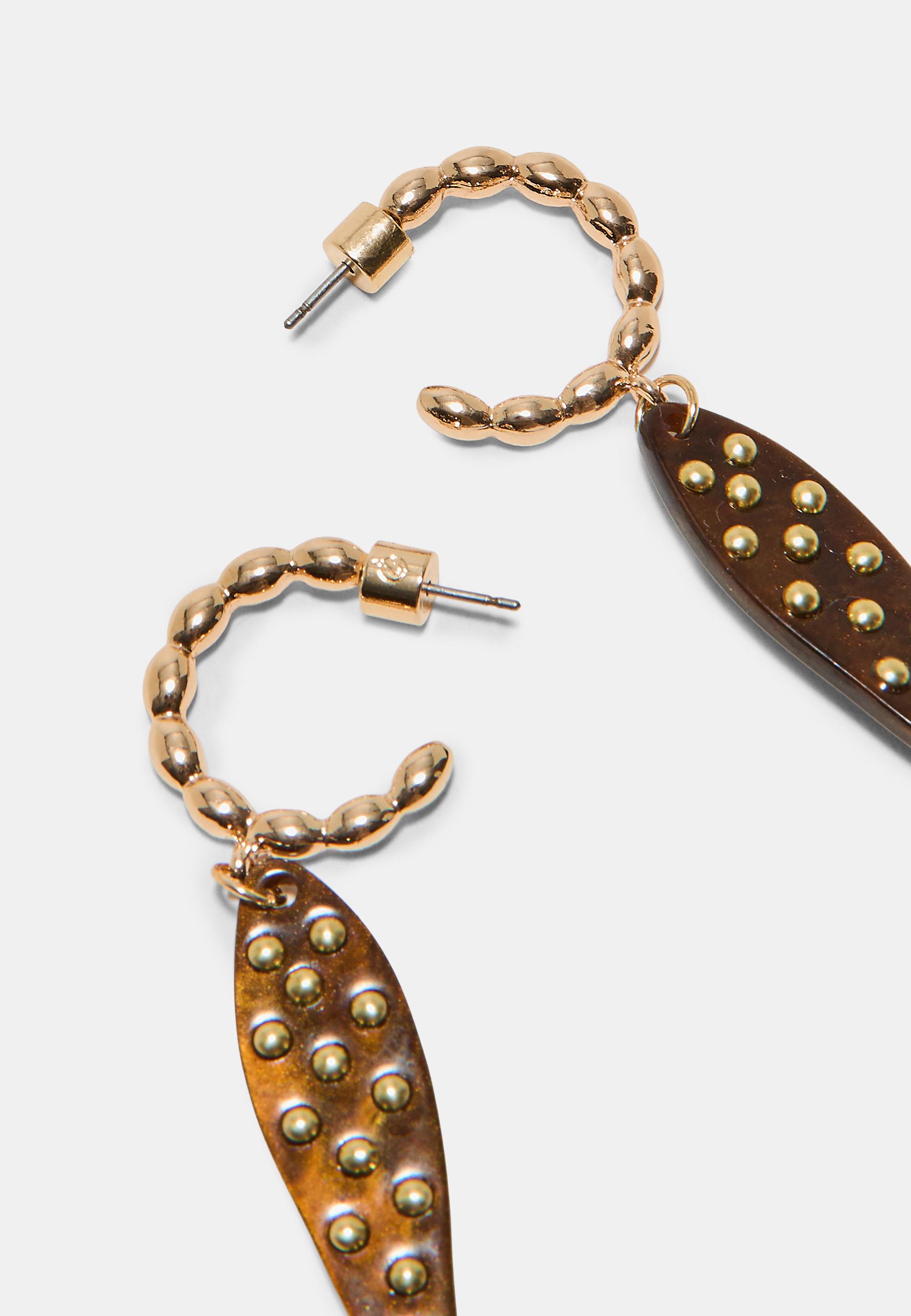 Fish stud earrings — Gold