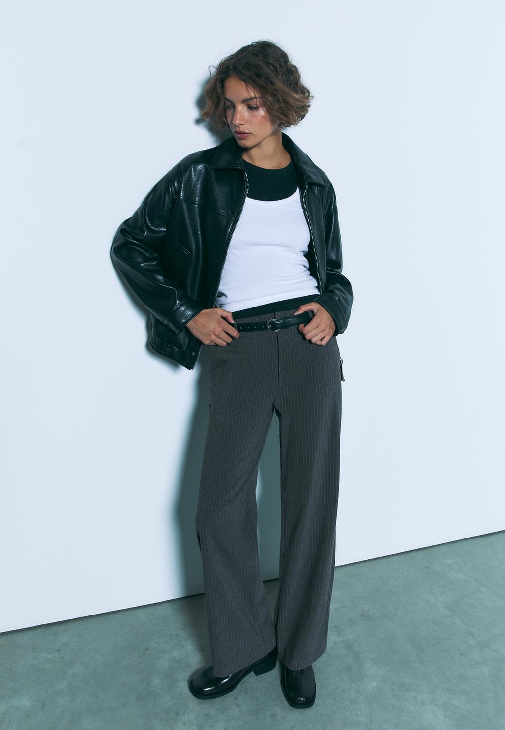 Flowing straight-leg smart trousers with belt