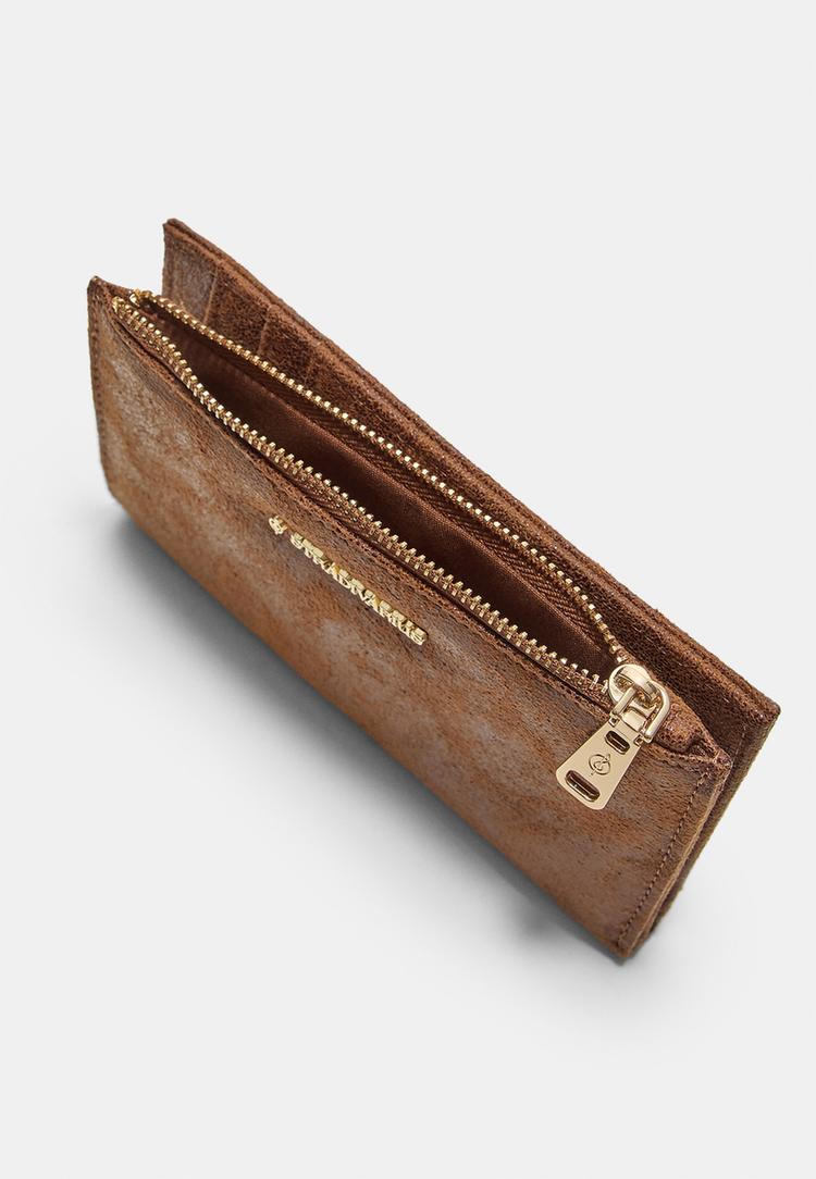 shimmery card holder purse with zip