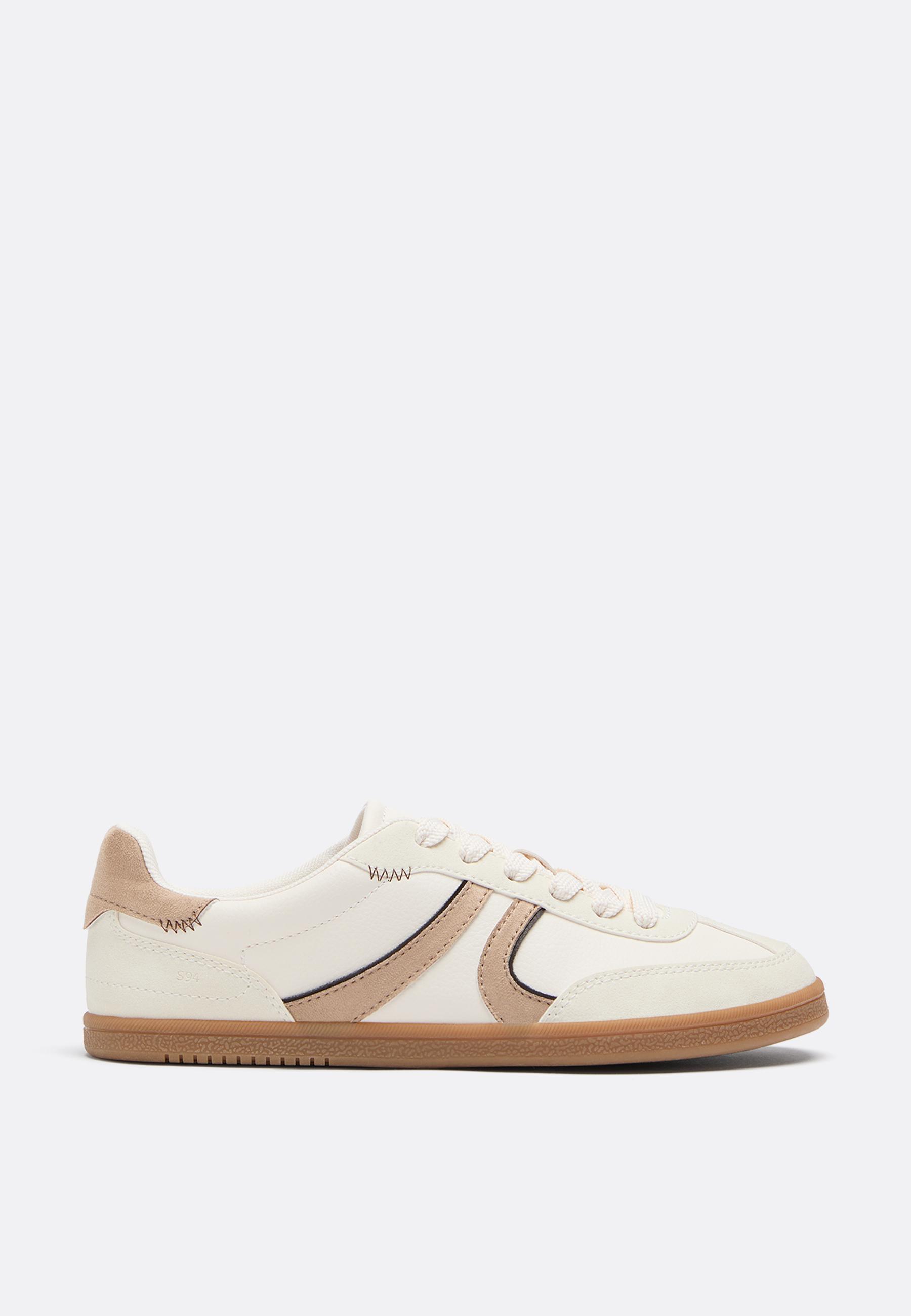 Stradivarius S011 Βασικά Ρετρό Αθλητικά Παπούτσια Εκρού 37