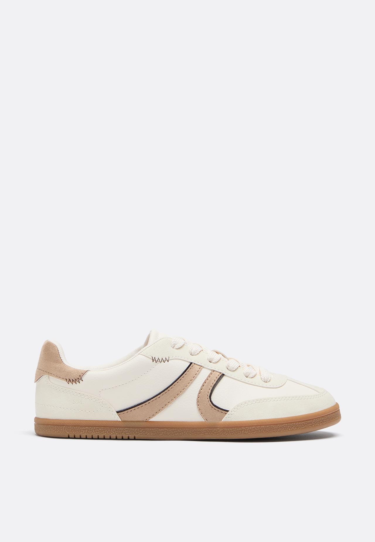 S011 Basic retro trainers — ECRU