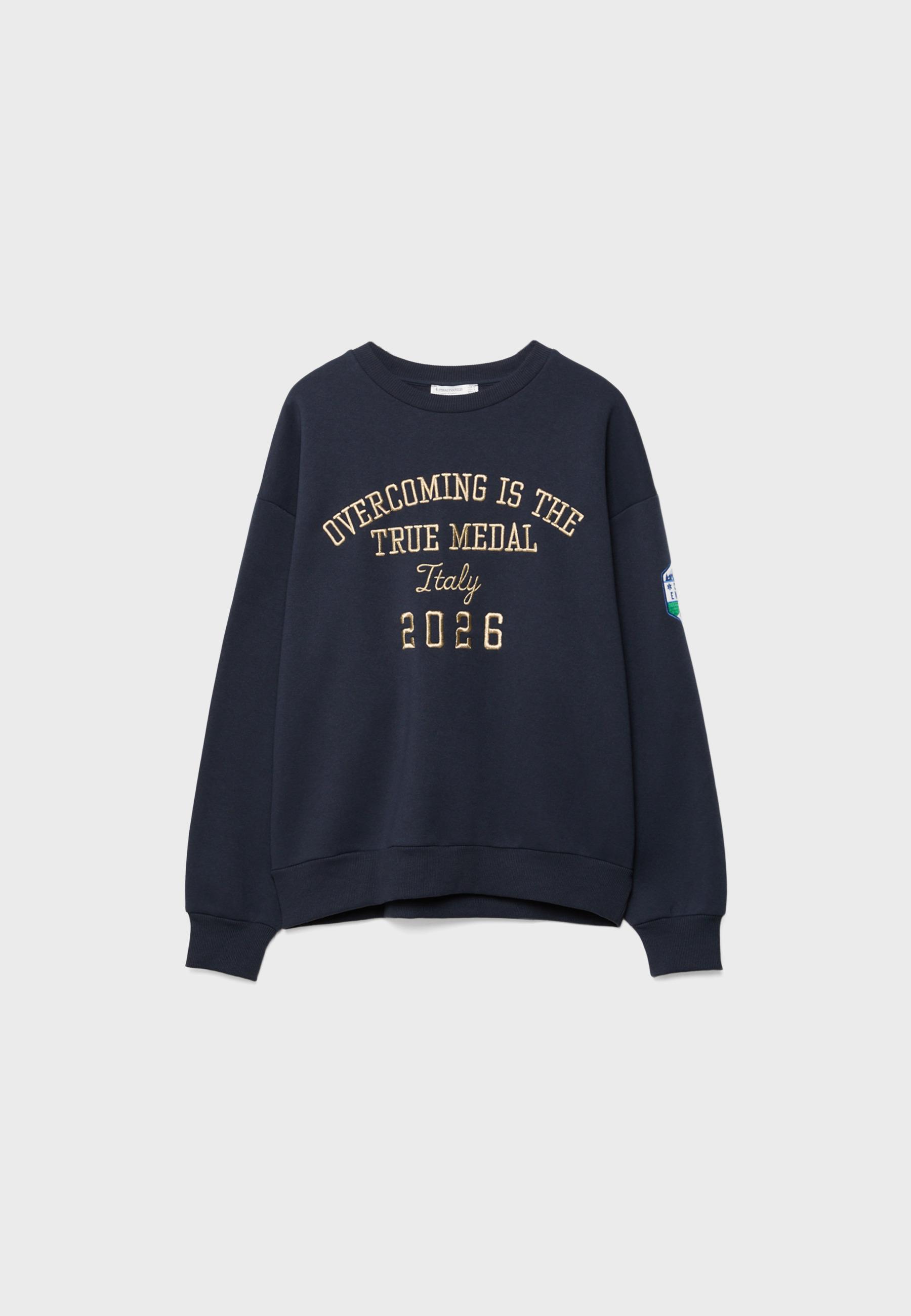 Embroidered Sweatshirt — Navy blue