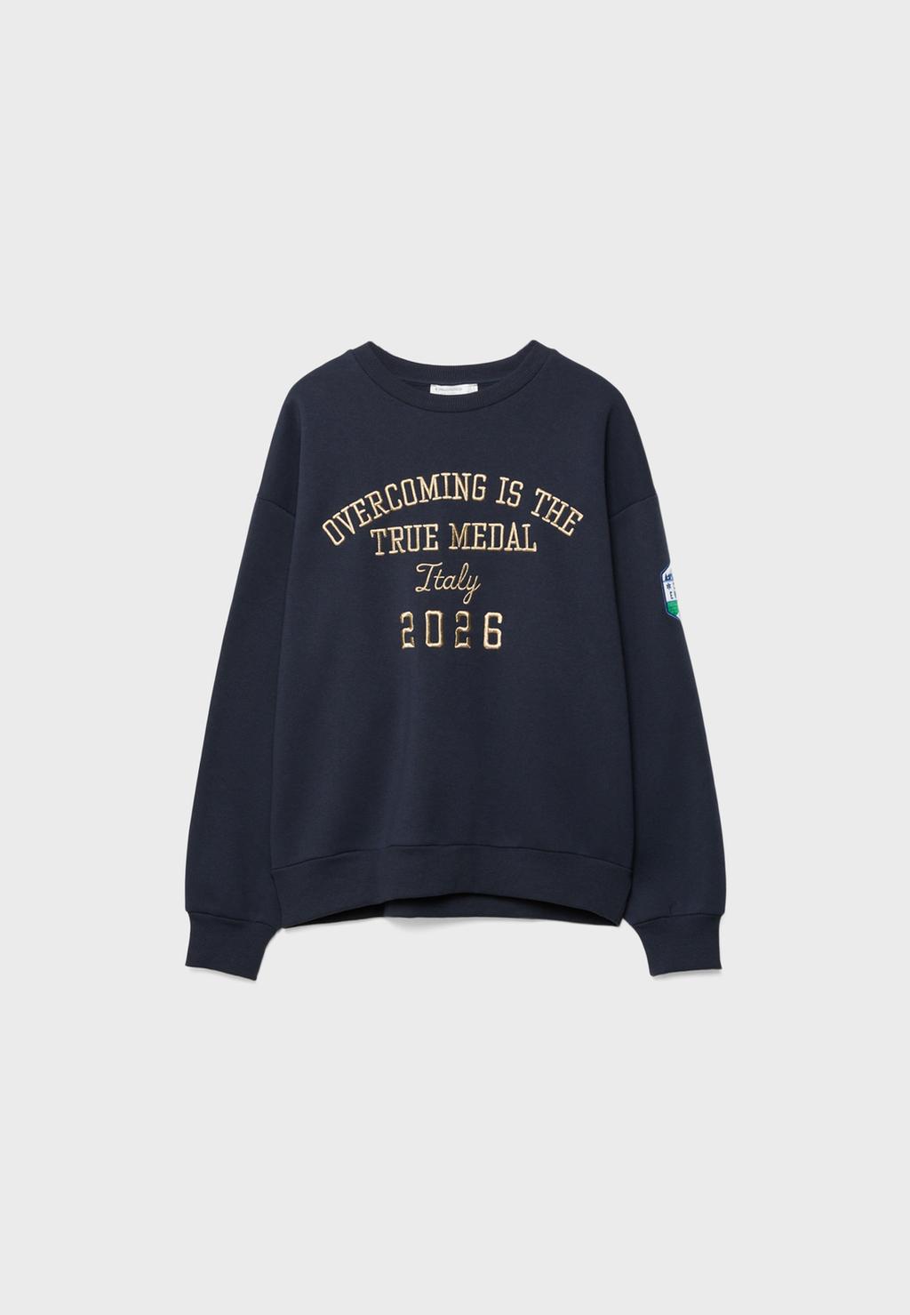 Felpa Con Cappuccio Donna Generico Con Scritta Sfumata – Morbida E Comoda Taglia Forte (Blu Scuro, XXXL)