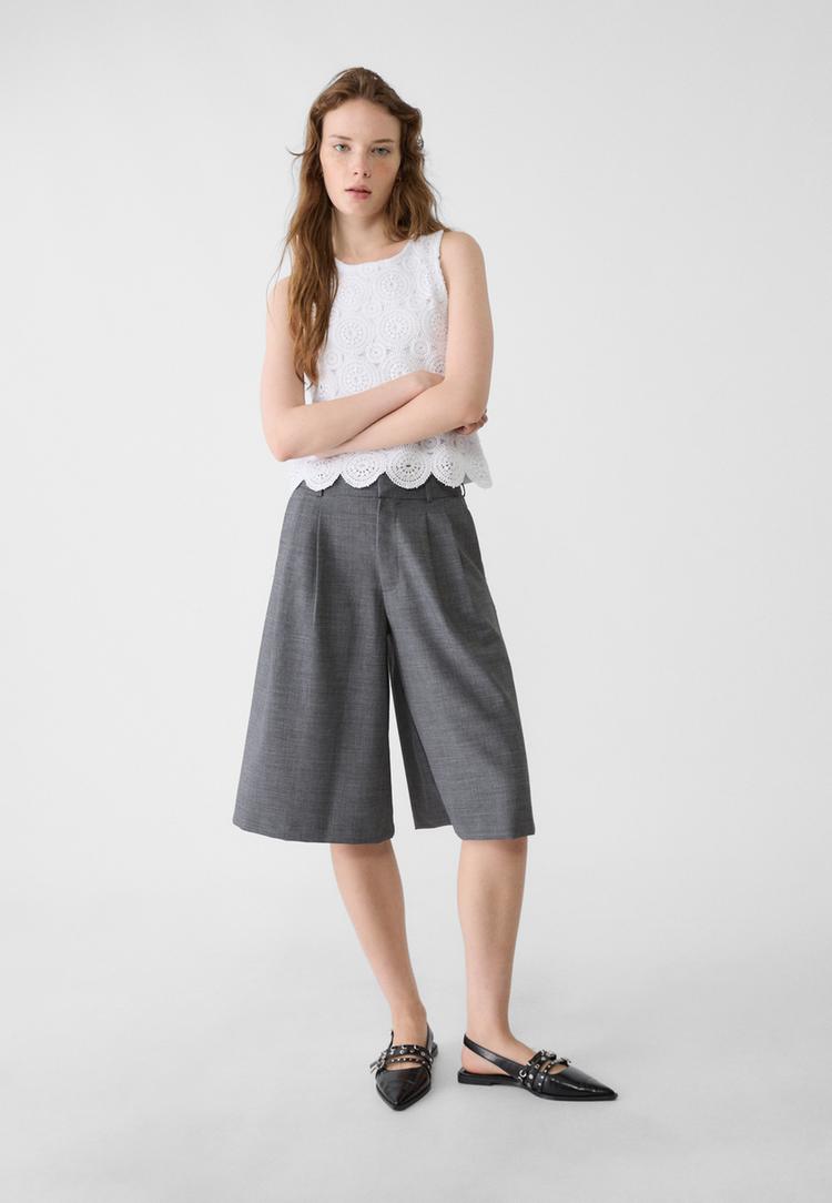 camiseta sin mangas efecto crochet