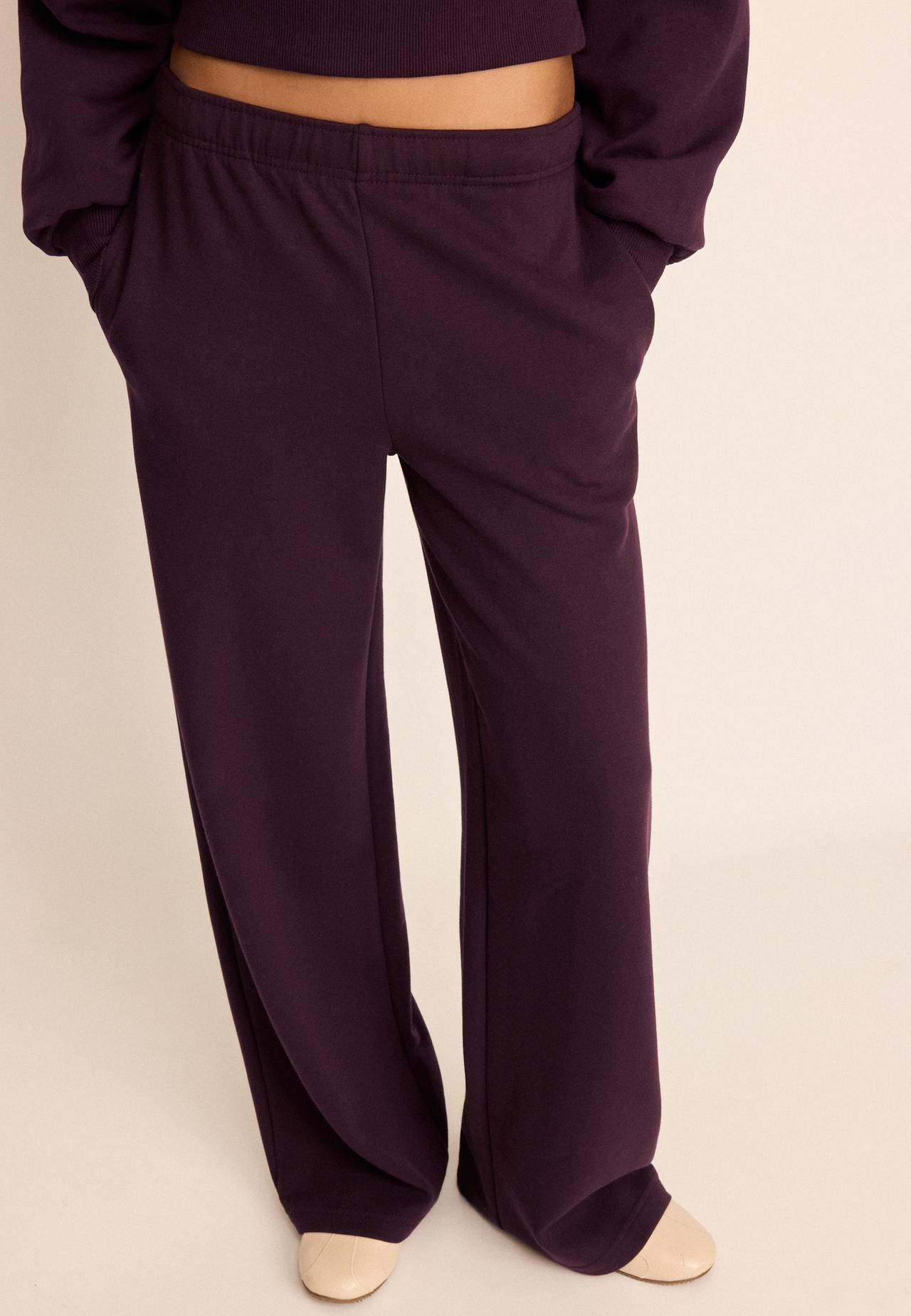 Wide-leg jogger trousers — Dark purple
