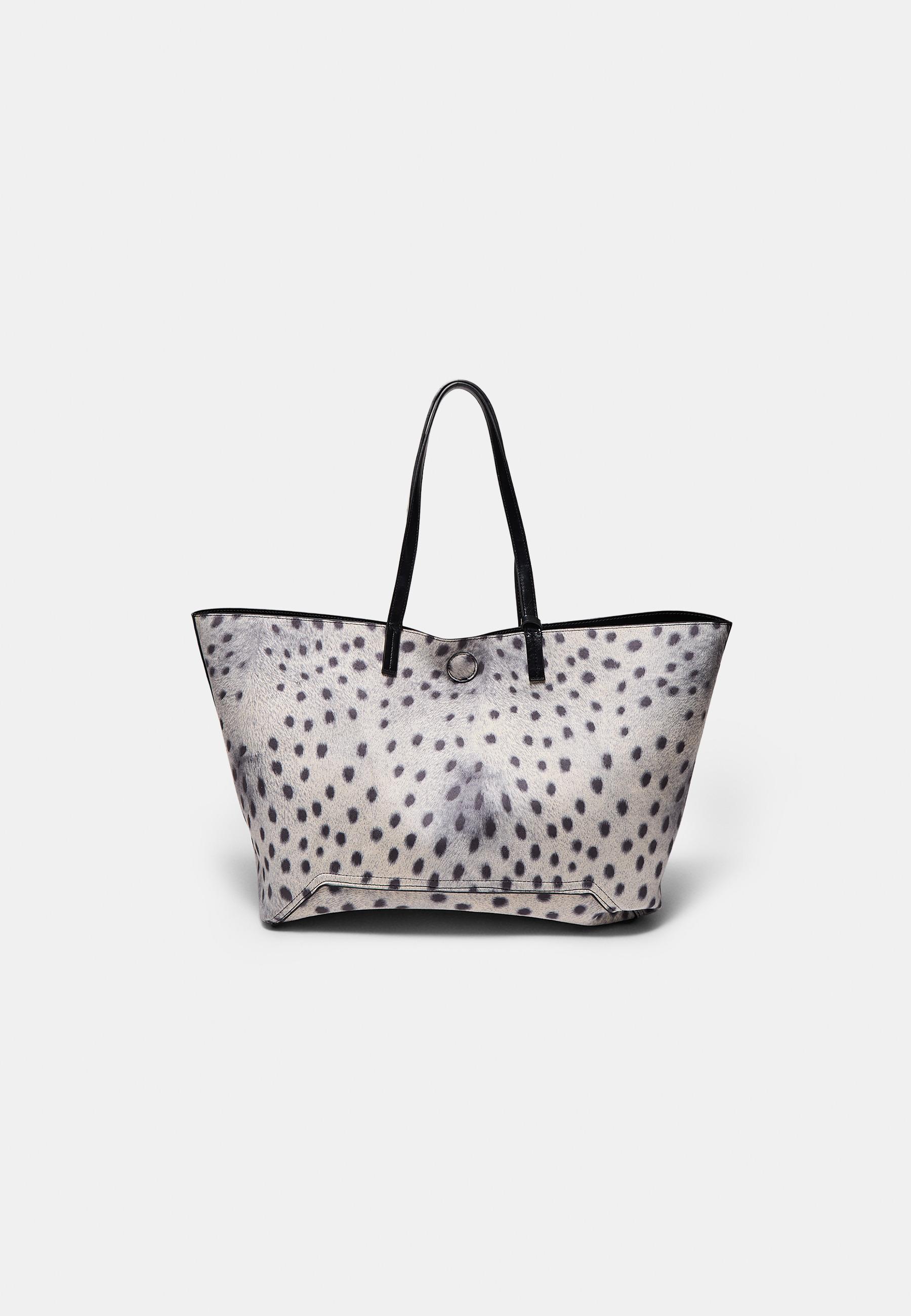 Reversible zebra print shopper bag — Black