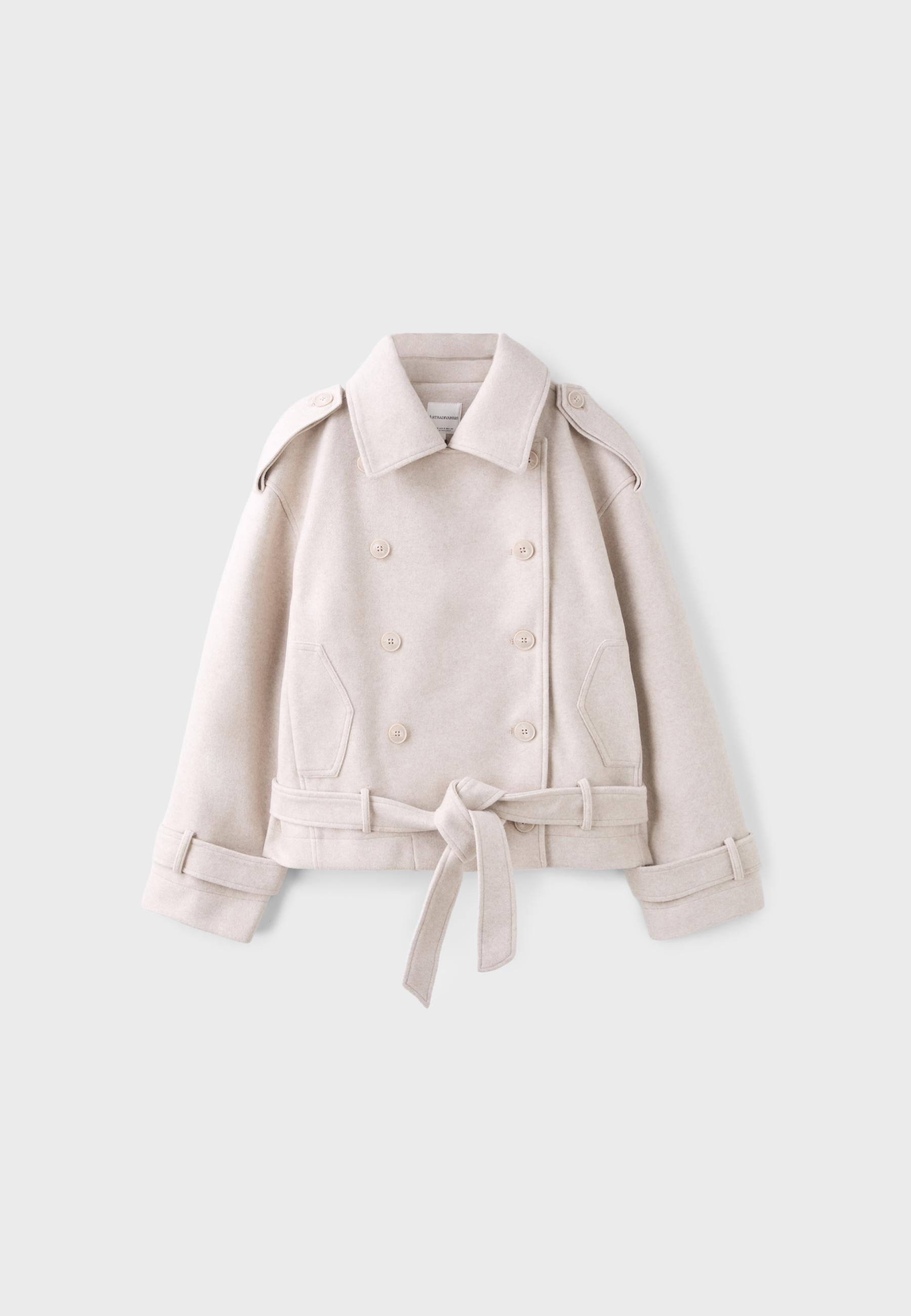 Soft-touch oversize trench coat — Ecru
