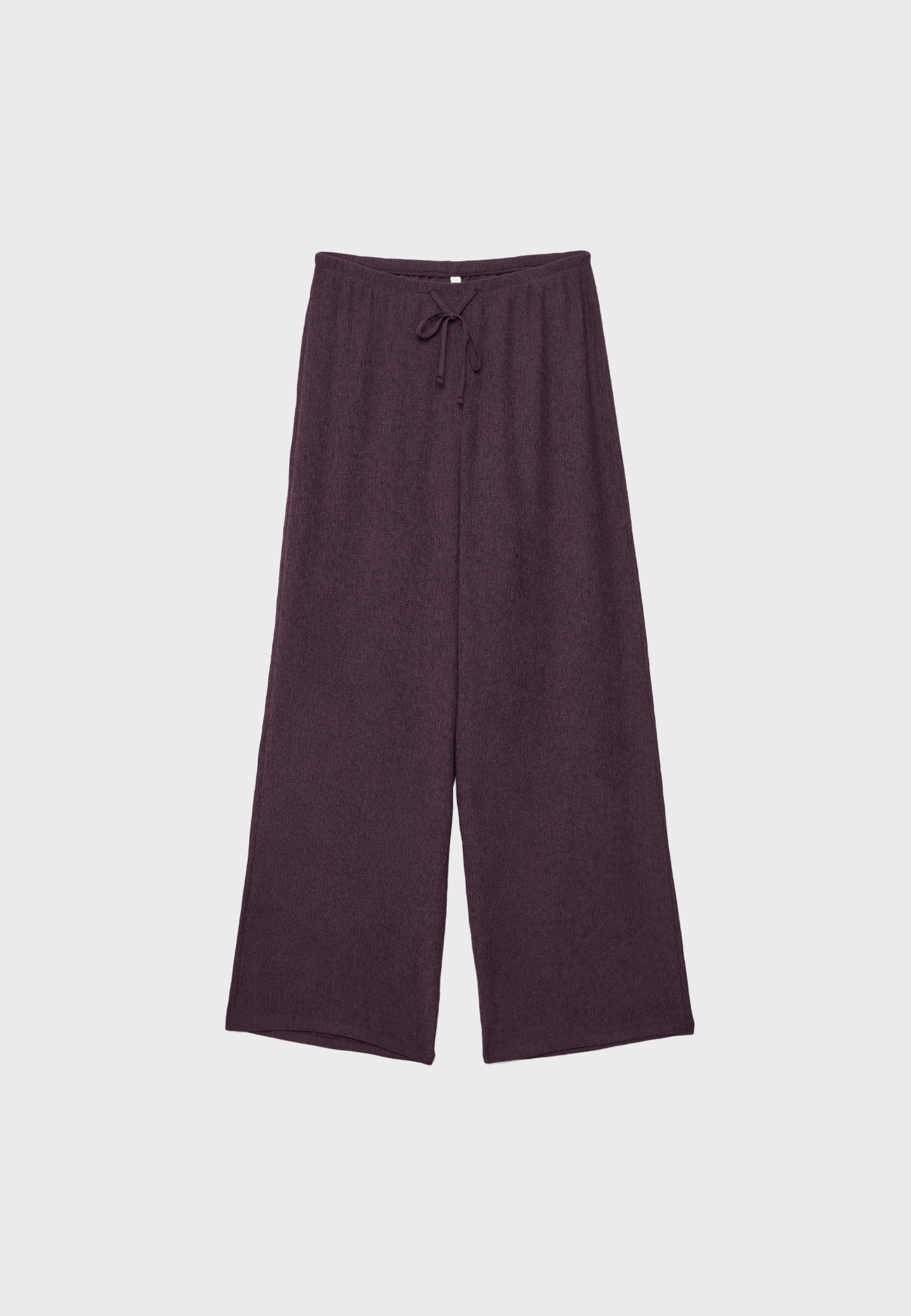 Straight-leg creased-effect trousers — Purple