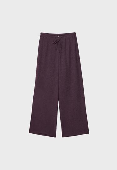 Creased-effect straight trousers — Purple 6