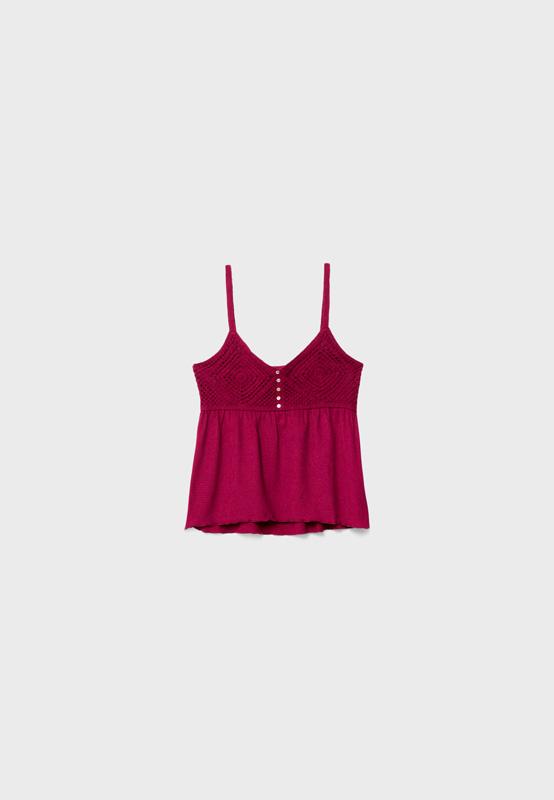 Top crochet volantes