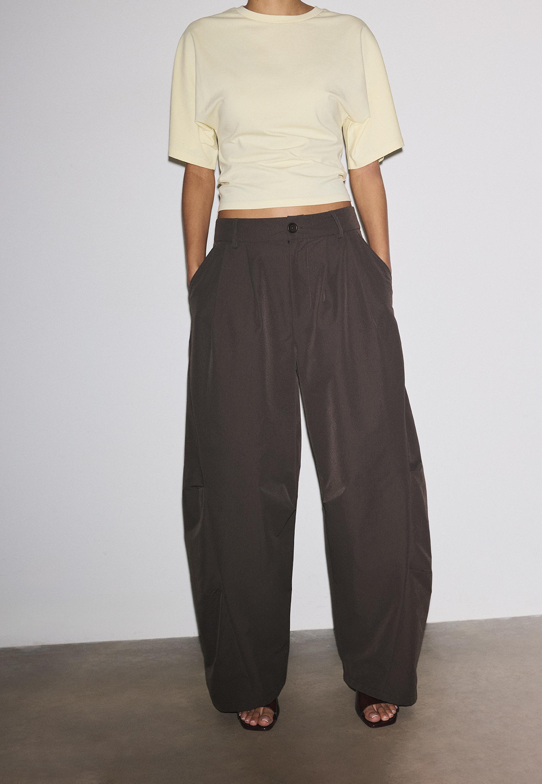 Barrel smart trousers — Brown