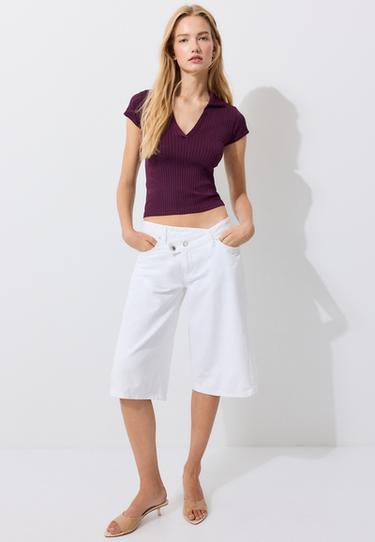 Basic seamless polo T-shirt — Dark purple 2
