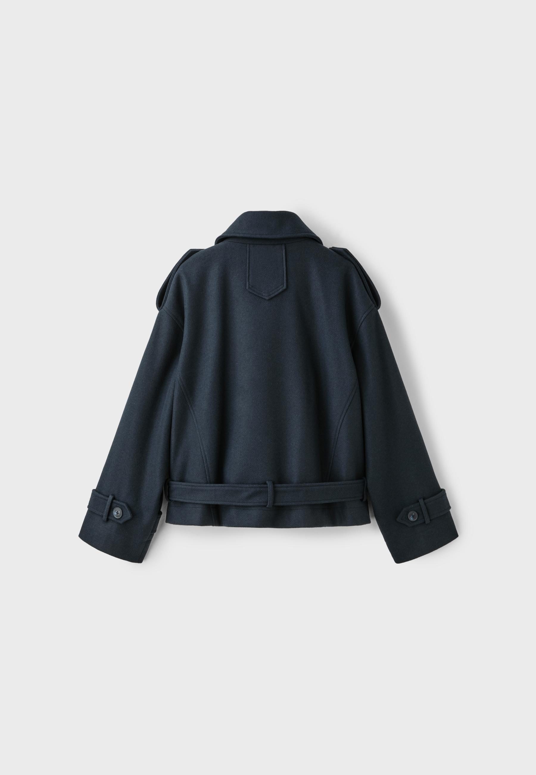Soft-touch oversize trench coat — Dark blue