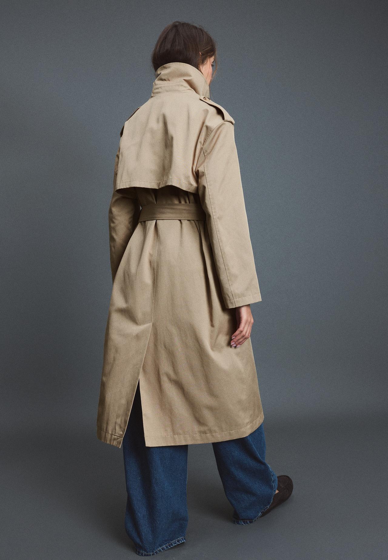 Long basic trench coat — Beige