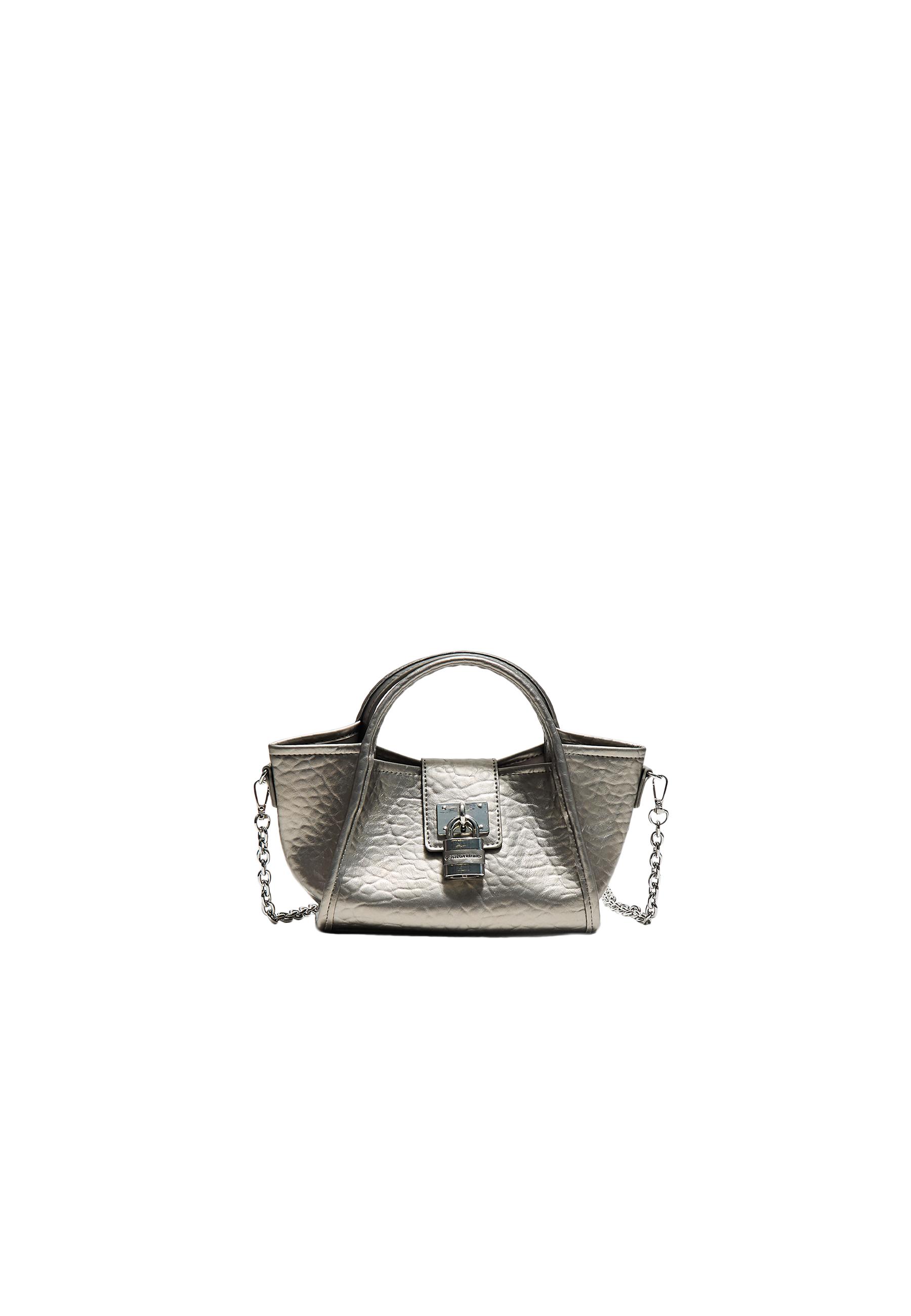 Mini padlock crossbody bag — Grey